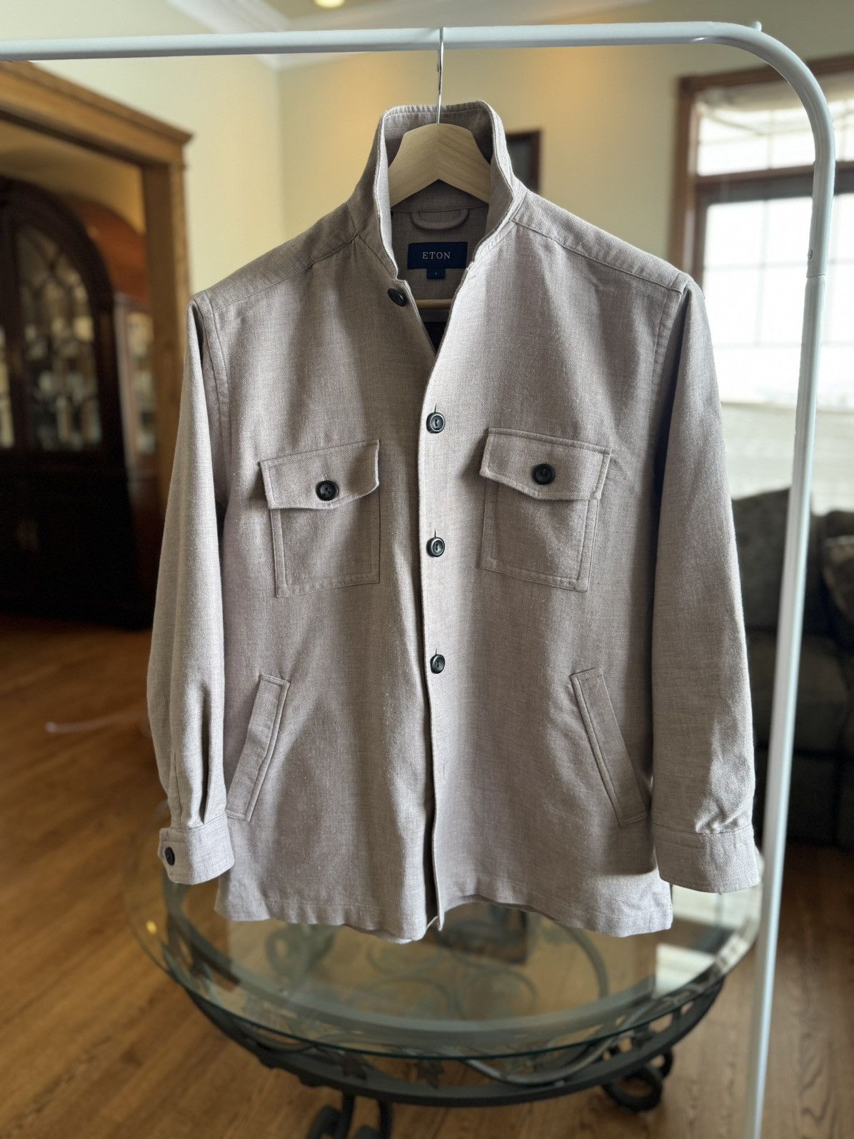 Eton Eton Tan/Lavender Casual Overshirt Size US S / EU 44-46 / 1 - 1 Thumbnail