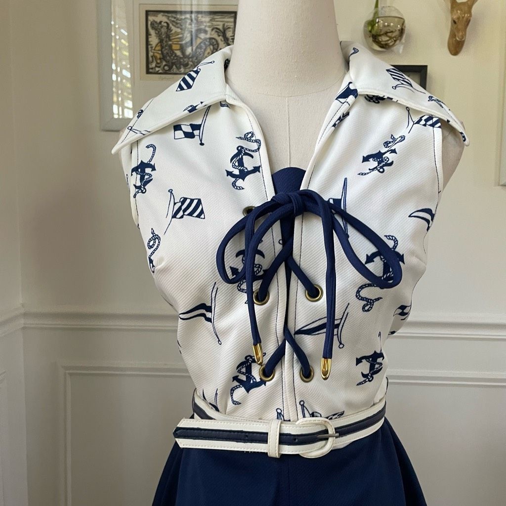 Vintage Vintage 70s Jerell of Texas Nautical A-line Dress XS Size XS / US 0-2 / IT 36-38 - 2 Thumbnail