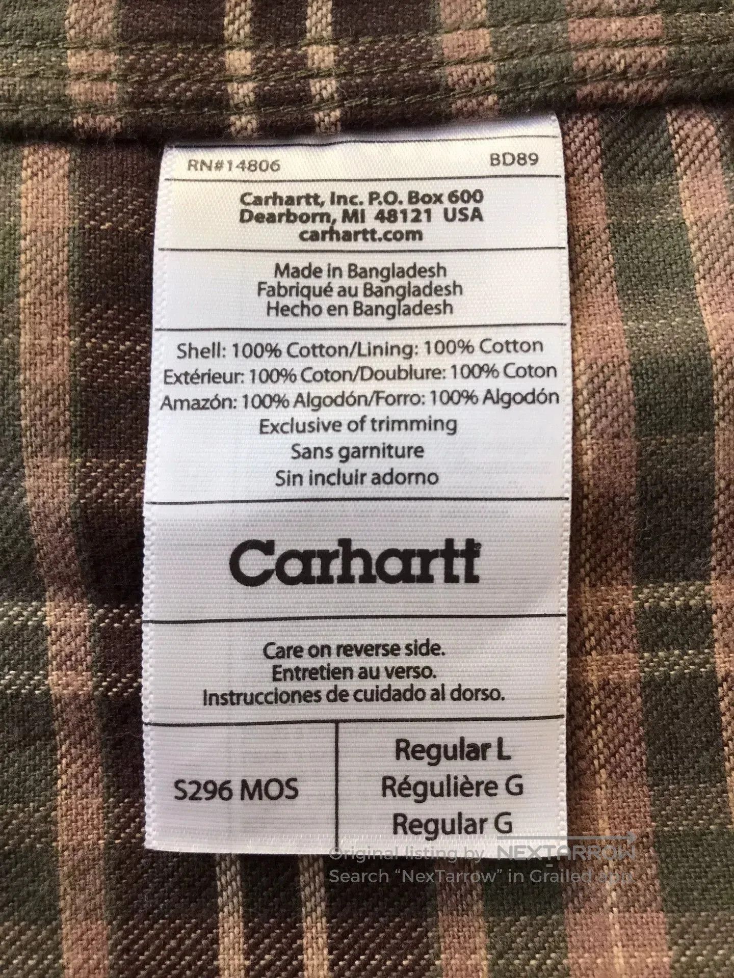 Carhartt Carhartt S296 MOS Work Shirt Jacket. Size US L / EU 52-54 / 3 - 9 Thumbnail