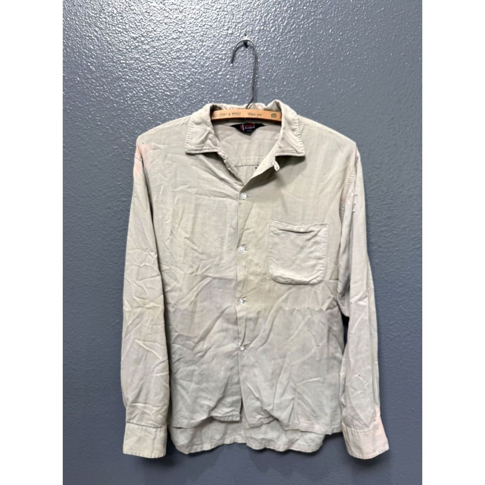 House of CB VINTAGE House Of Fashion Shirt Medium Gray 50’s Rayon Loop Collar Button Up Size US M / EU 48-50 / 2 - 4 Thumbnail