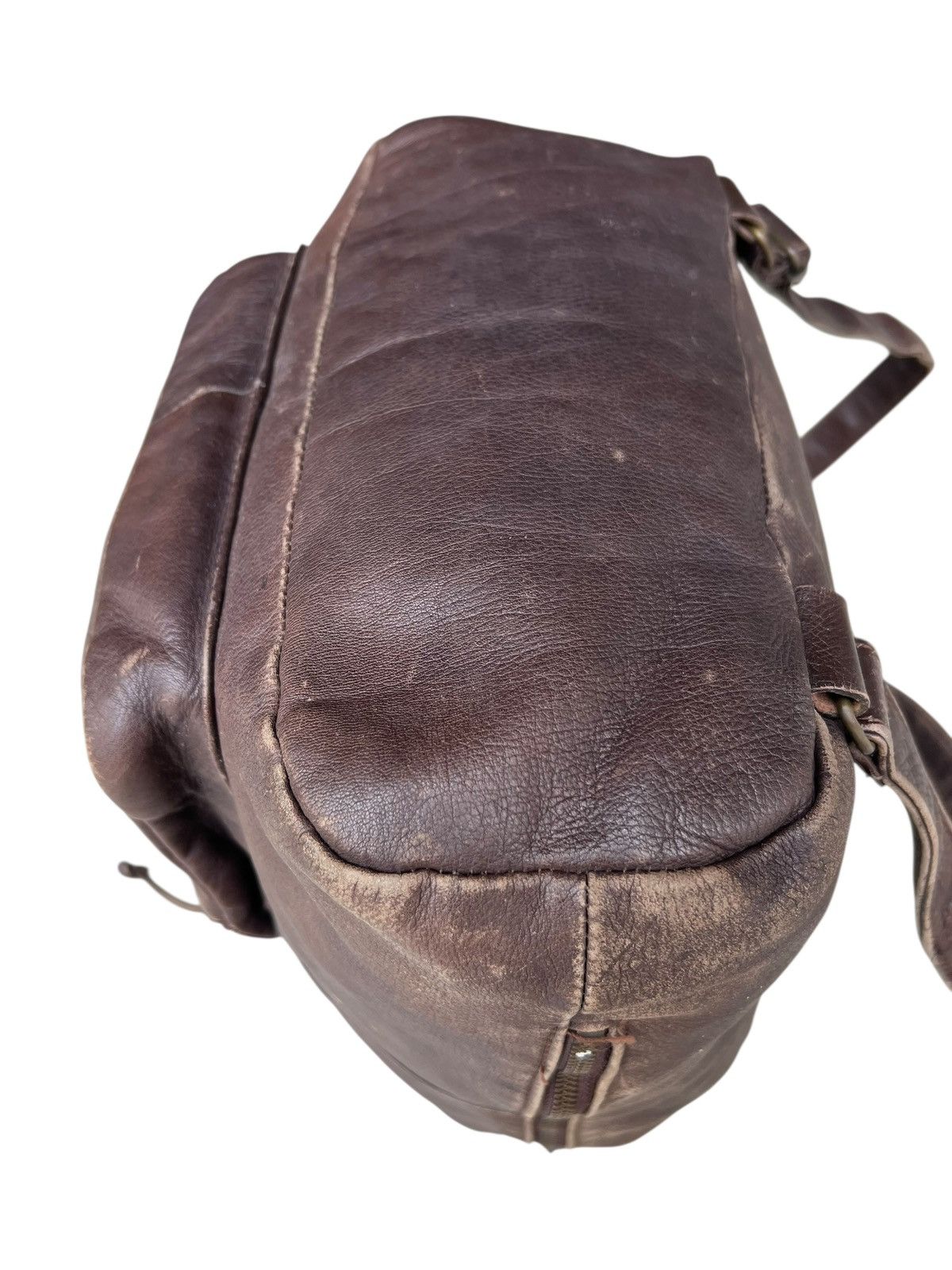 Leather Vintage DEAD HEAT Japan Patina Scratch Leather Backpack Bag Size ONE SIZE - 15 Thumbnail