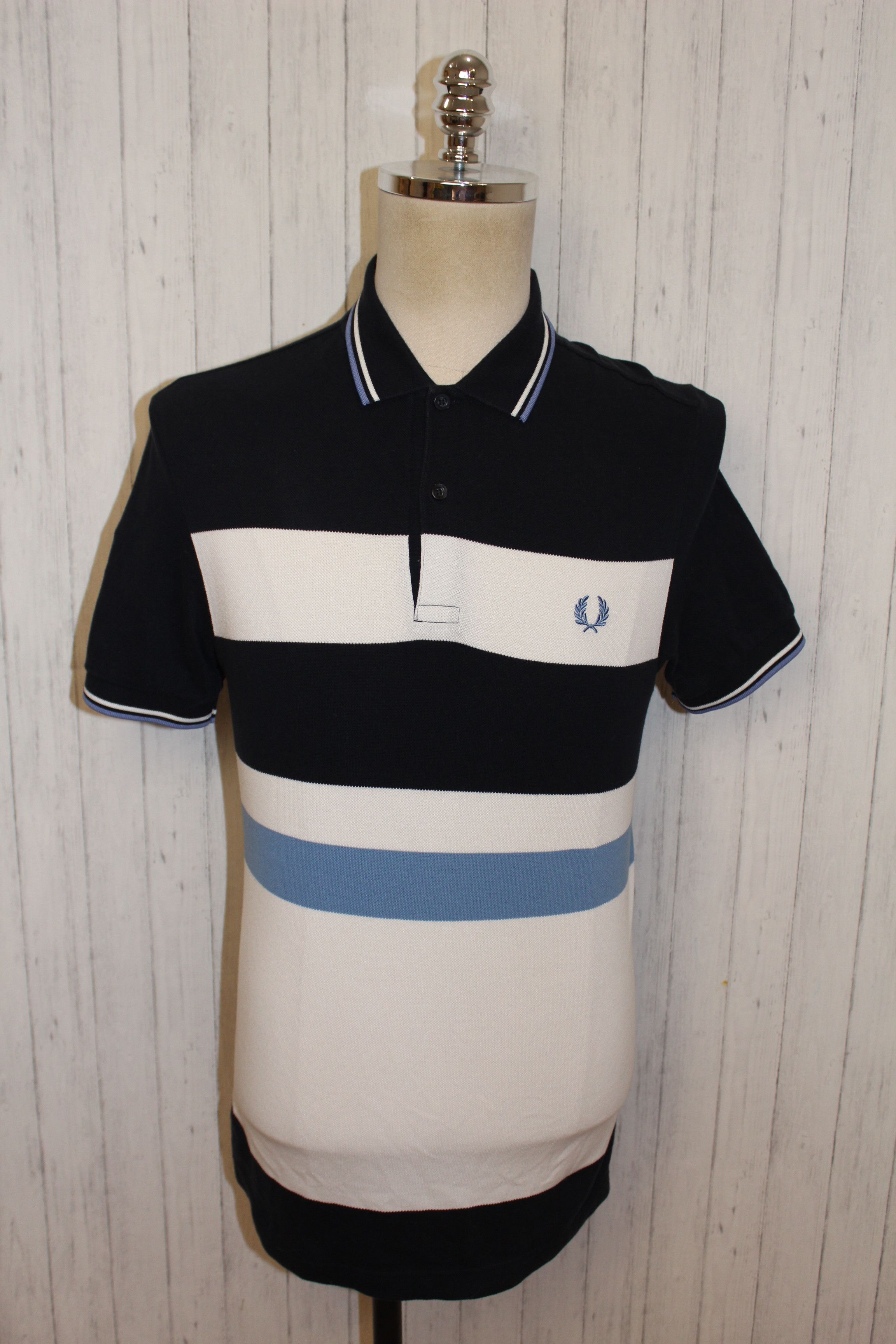 Fred Perry Fred Perry Short Sleeve Blue White Polo Shirt Size US M / EU 48-50 / 2 - 1 Thumbnail