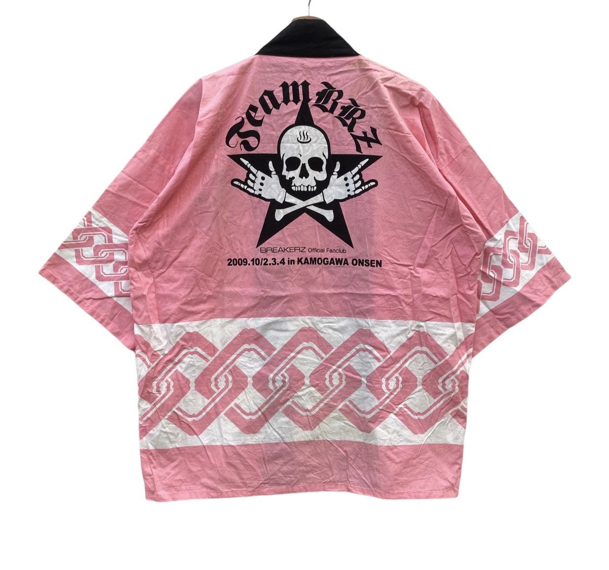 image of Kimono Japan Dragon x Rock Band VTG Y2K Team Breakerz 2009 Concert Official Fanclub Kimono in Pink 