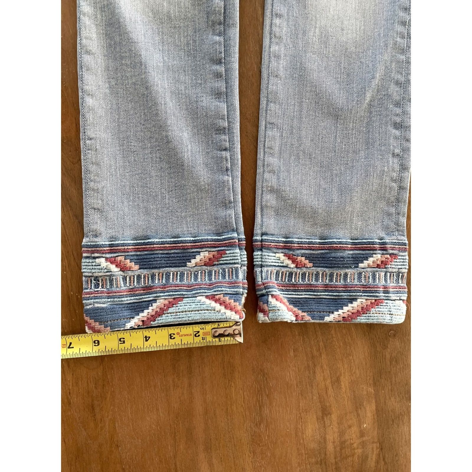 Vintage Driftwood Colette Jeans Women 26x26 Cotton Polyester Spandex Denim Straight Festival Bohemian Embroidered Logo Zipper Button Jeans Women Size 26" / US 2 / IT 38 - 8 Thumbnail