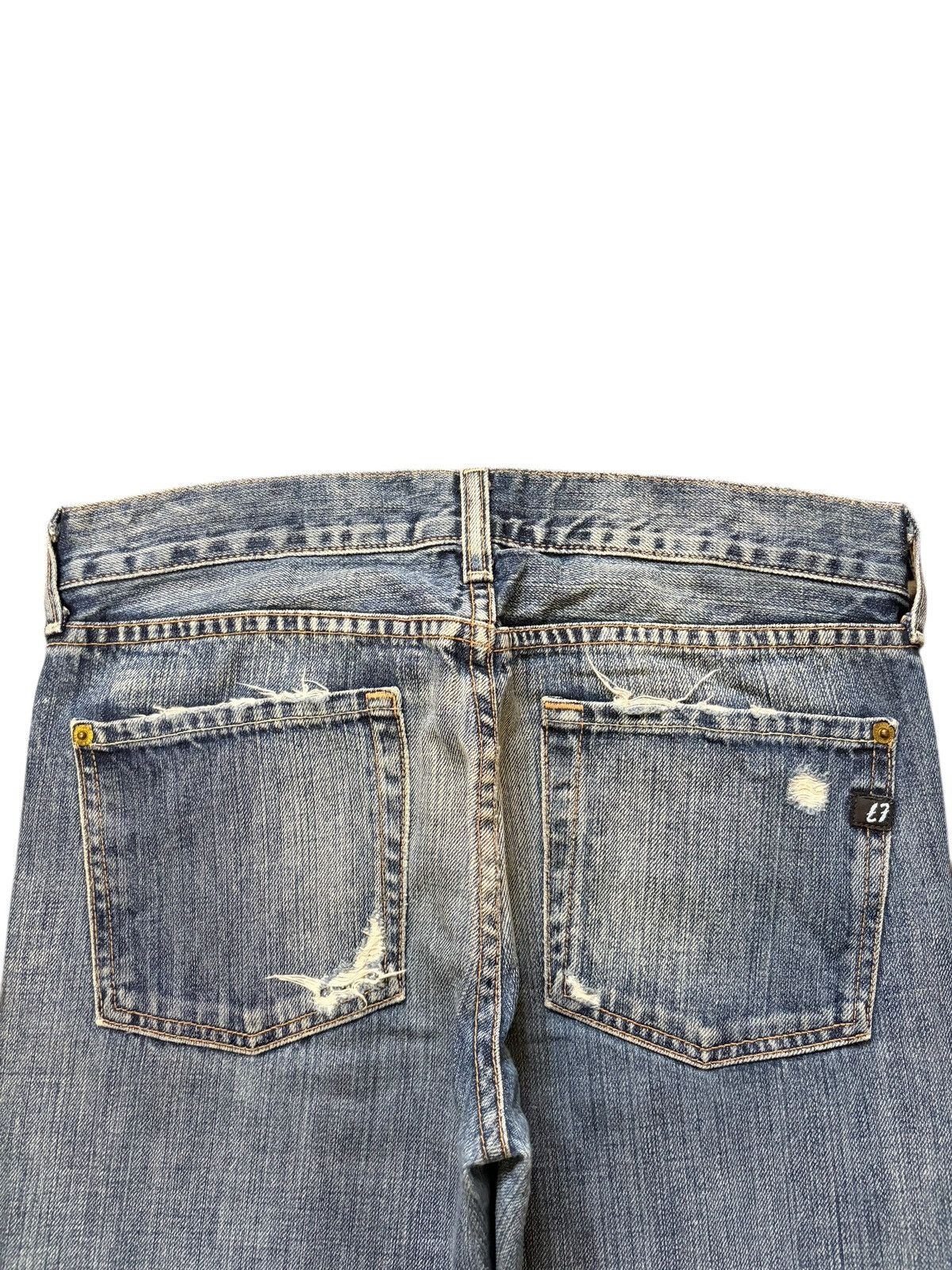 7 For All Mankind Vintage 7 For All Mankind Distress Flare Jeans Size US 30 / EU 46 - 4 Thumbnail
