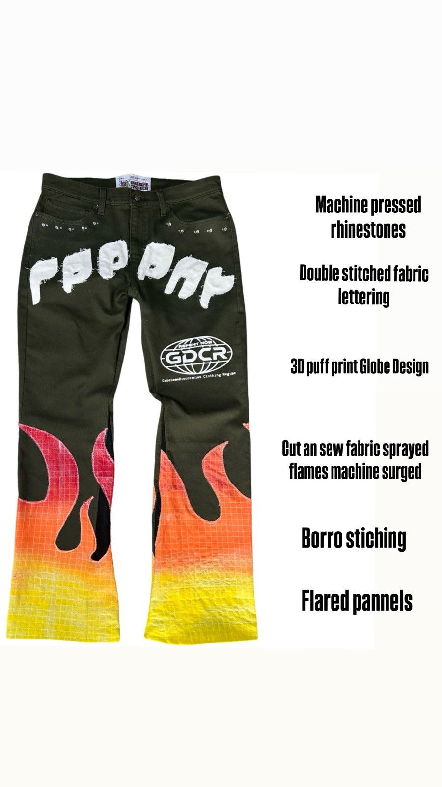 Handmade Streetwear denim Size US 34 / EU 50 - 2 Thumbnail