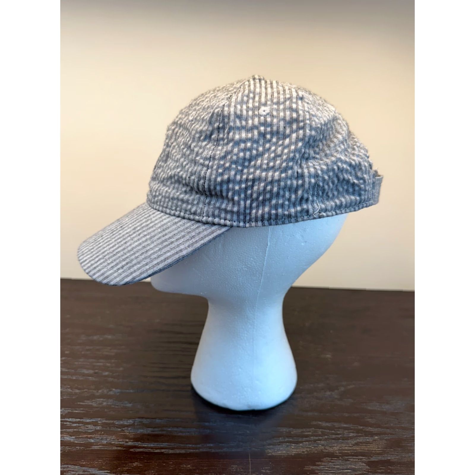 Vintage VINTAGE Pukka Palos Verdes Country Club Women's Gray Seersucker Strapback Hat Baseball Cap Cotton Golf Size ONE SIZE - 5 Thumbnail