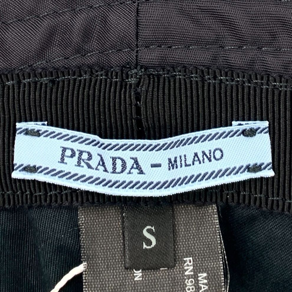 Prada Prada Black Nylon & Cotton Fisherman Hat With Triangle Logo Size ONE SIZE - 2 Thumbnail