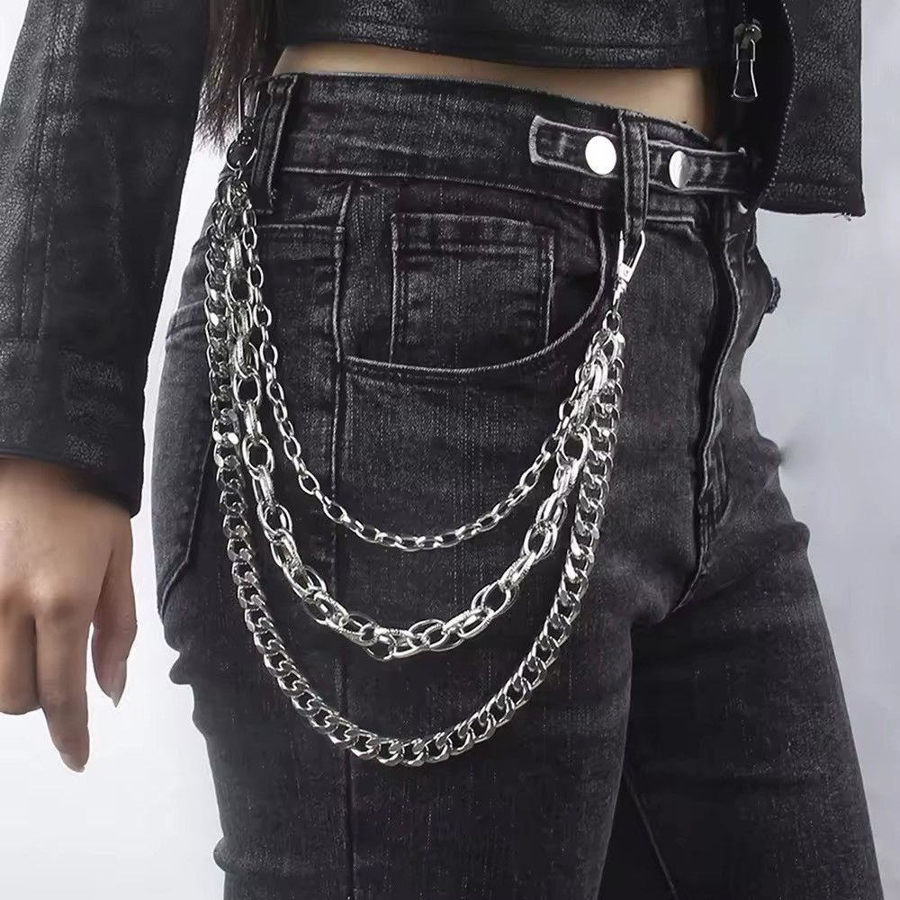 Designer Hiphop Silver Layered Waist Accessory Chain Size ONE SIZE - 1 Thumbnail