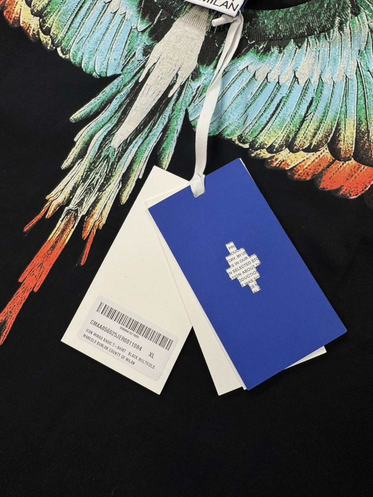 Marcelo Burlon MARCELO BURLON WING GREEN ORANGE BLACK TEE Size US XL / EU 56 / 4 - 6 Thumbnail