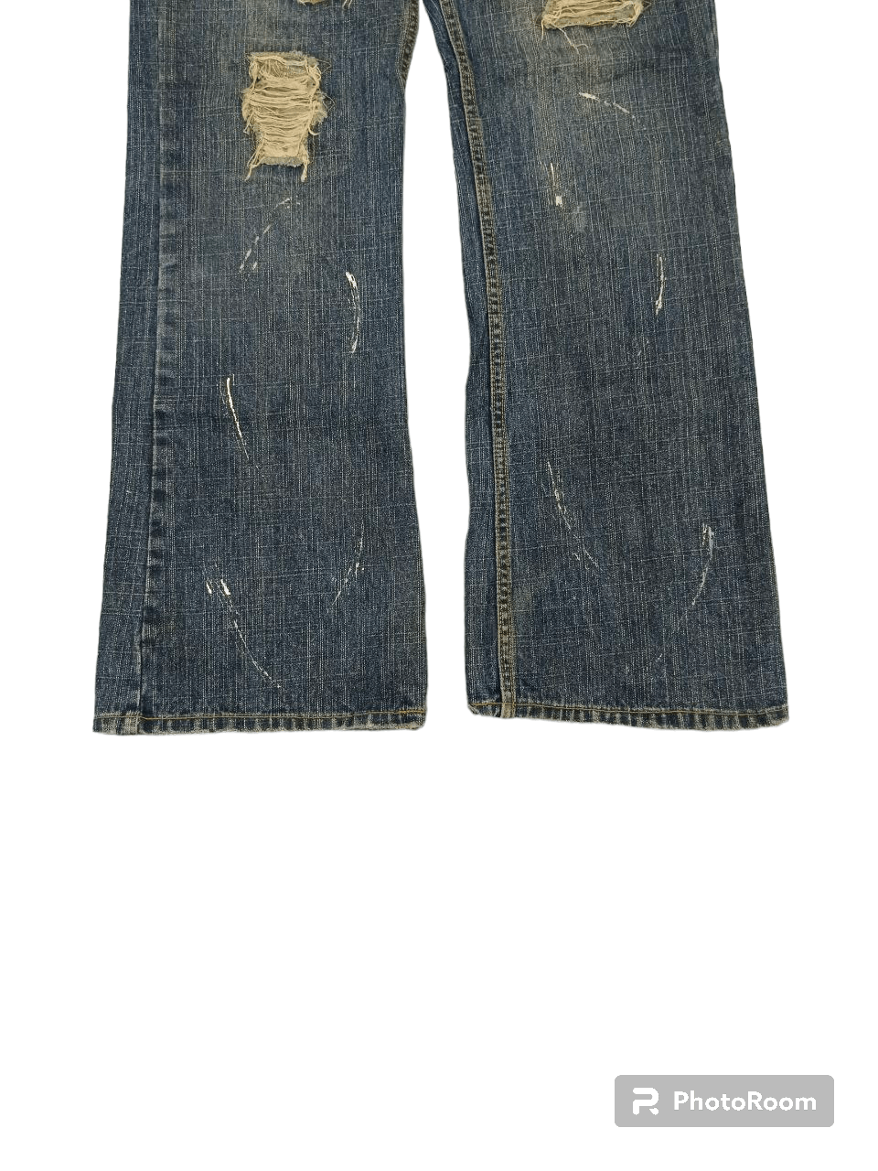 Japanese Brand FLARE SICK RIPED PACTHWORK FREEBEAT DIAG DENIM PANTS Size US 32 / EU 48 - 6 Thumbnail