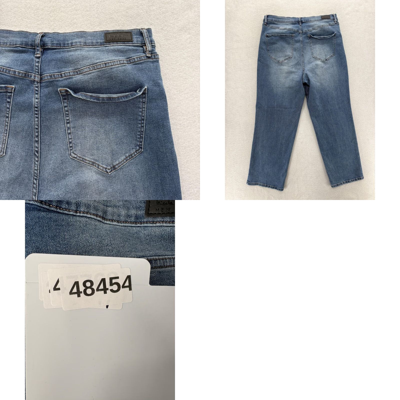 Nicole Miller Nicole Miller Nomad Jeans Womens 16 Blue Stretch Denim High Rise Straight Crop 5-Pocket Size 38" / US 16 / IT 52 - 9 Thumbnail
