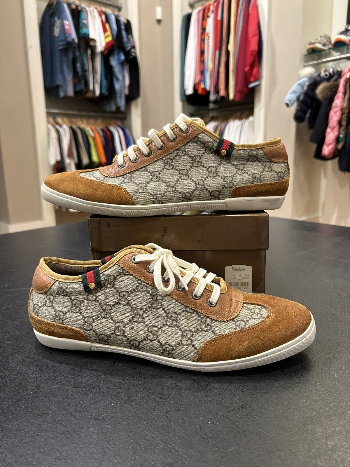 Gucci Gucci Monogram Low Top Sneakers Size US 12 / EU 45 - 1 Thumbnail