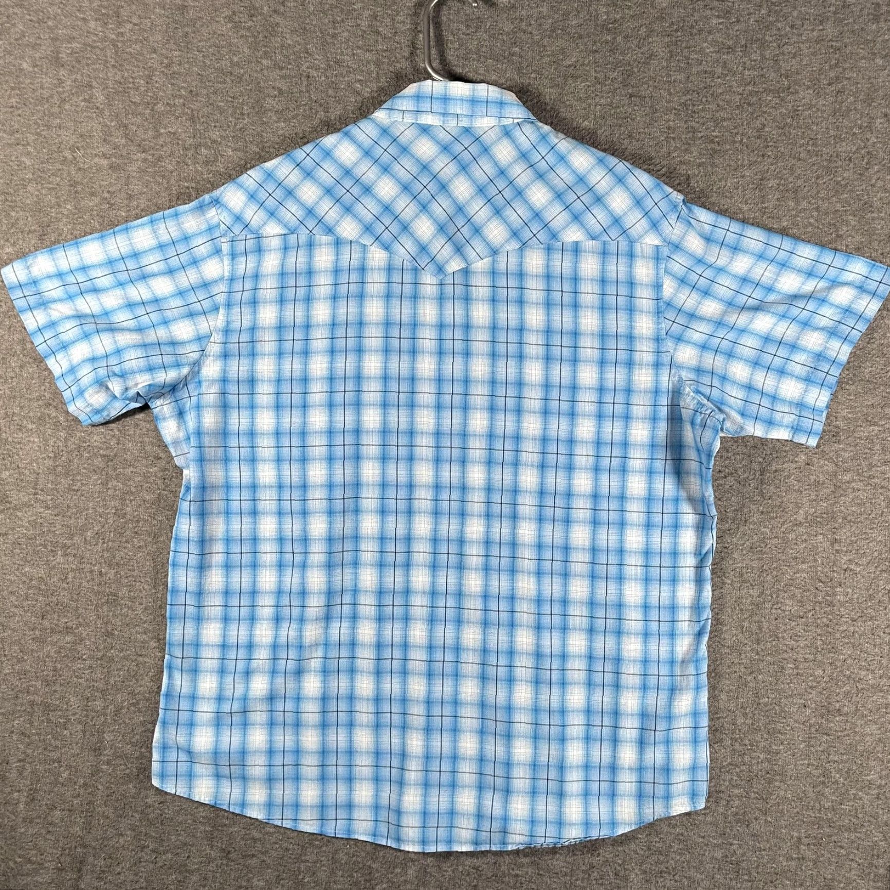 Wrangler VINTAGE Wrangler Shirt Mens M Blue Plaid Short Sleeve Pearl Snap Western Cowboy Size US M / EU 48-50 / 2 - 3 Thumbnail