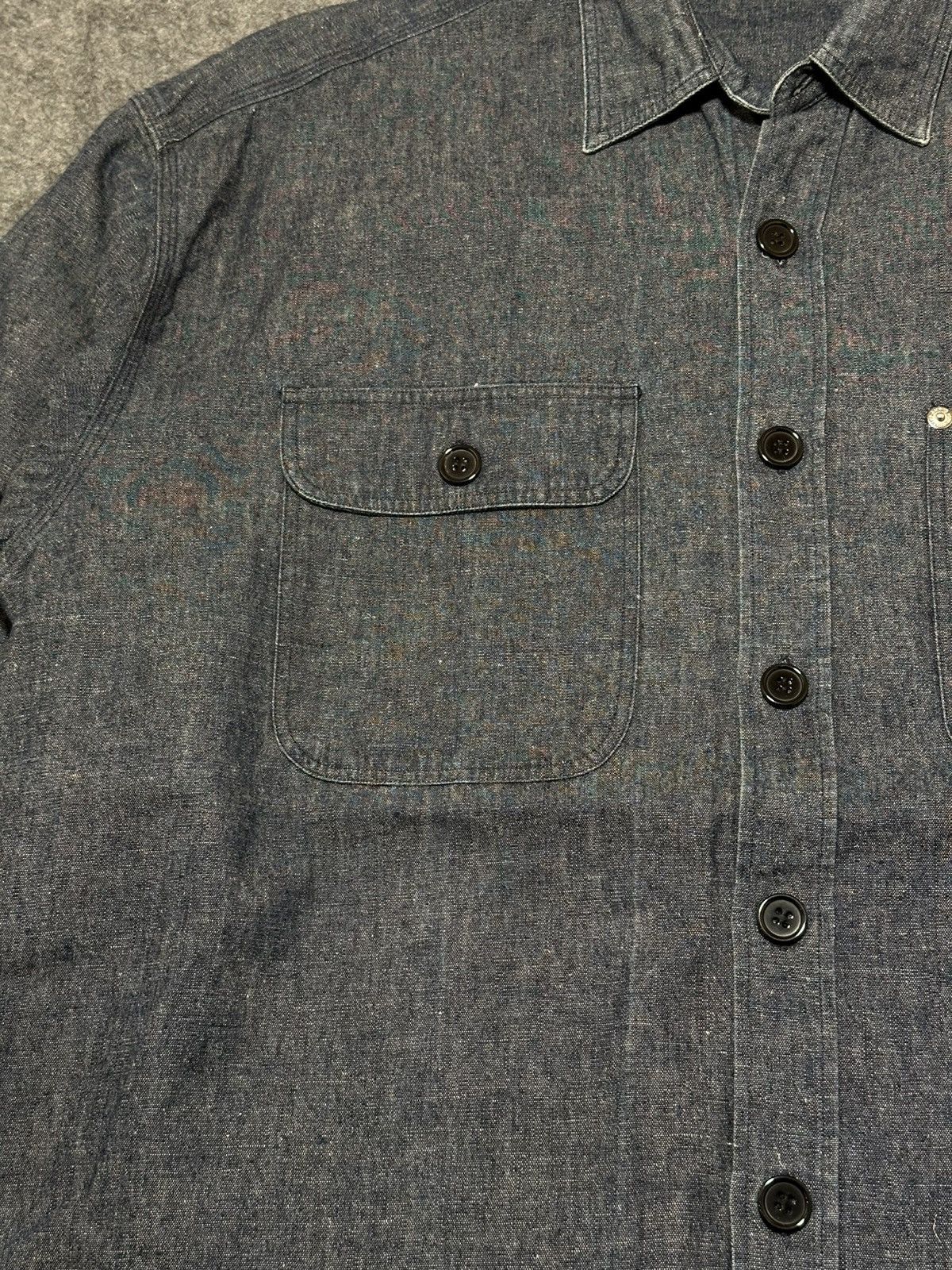 Y's for Men vintage YS Japanese denim work shirt in black. Size US XL / EU 56 / 4 - 9 Thumbnail