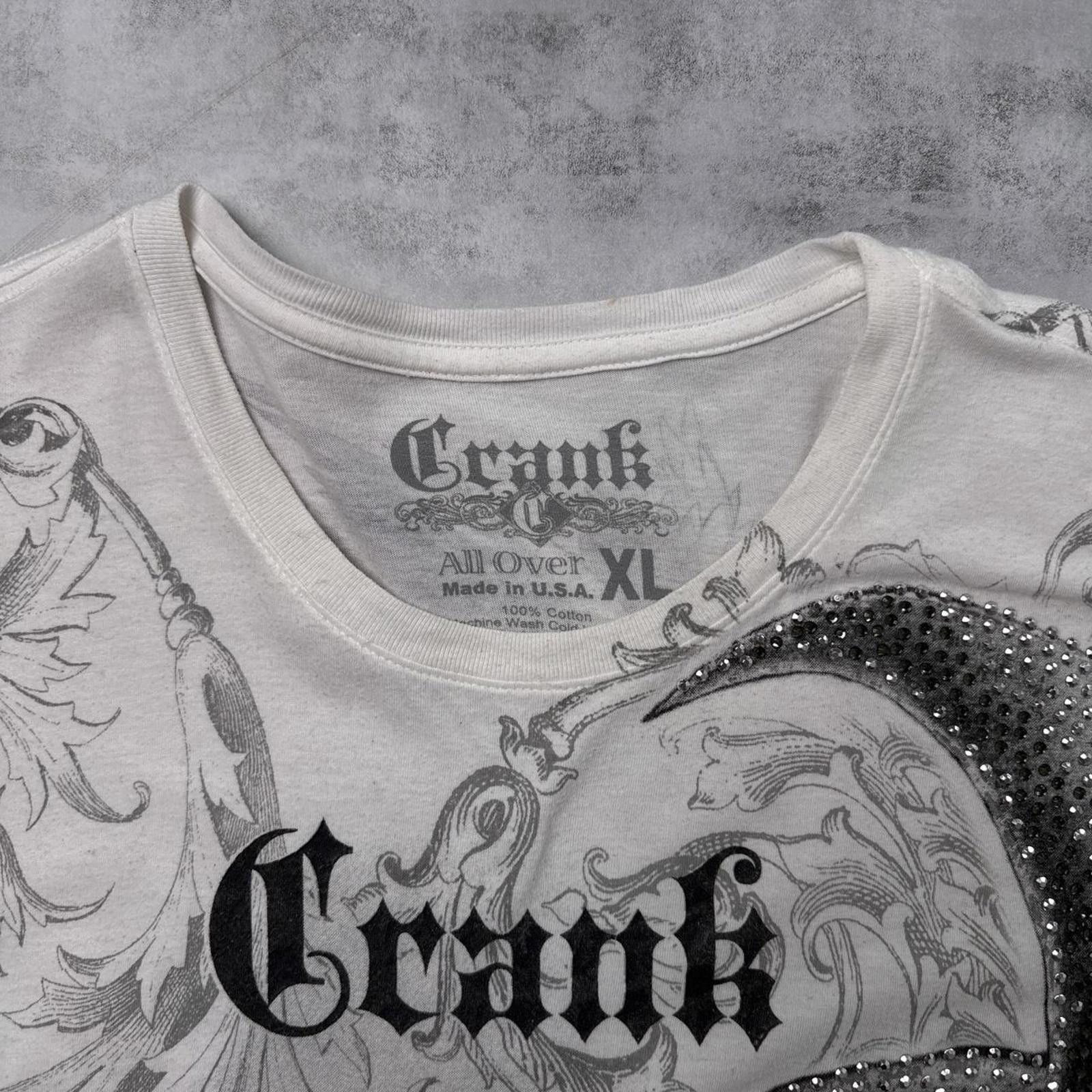 Alex Crane Y2K Crank Affliction Style Holographic 00s AOP t shirt Size US XL / EU 56 / 4 - 3 Thumbnail