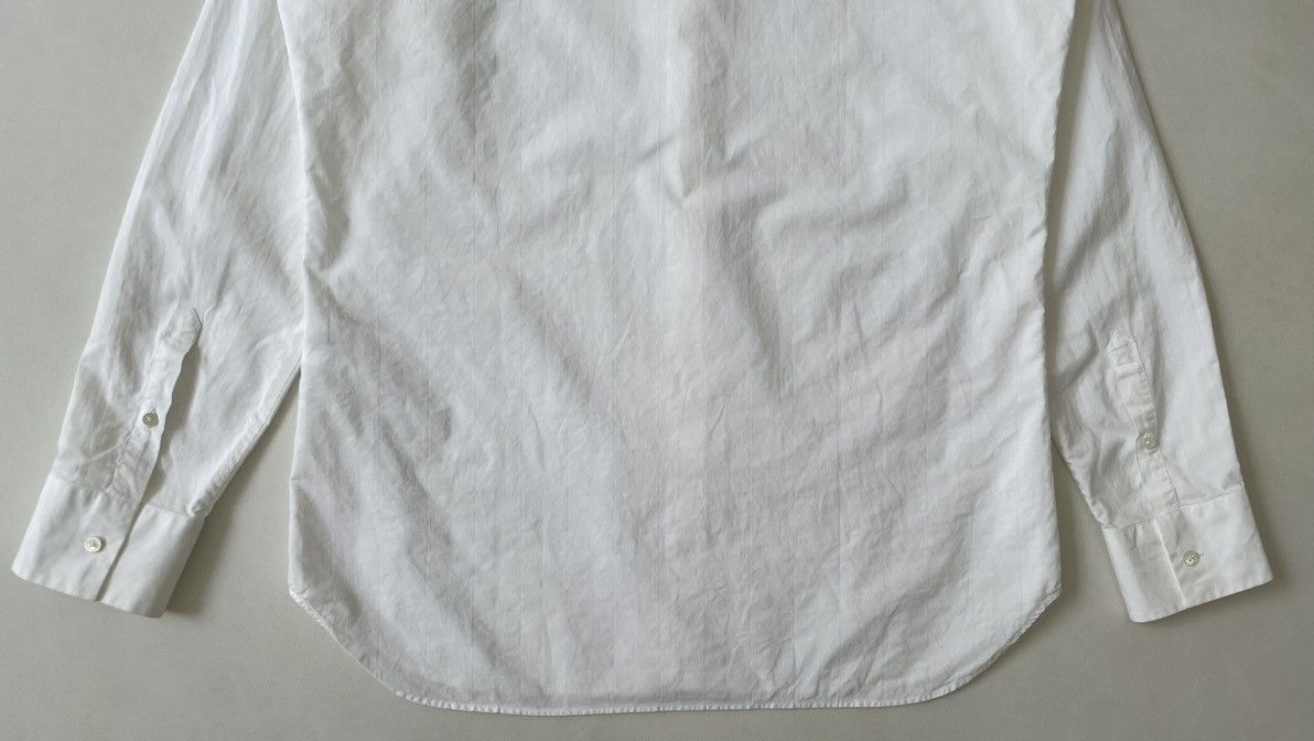Ann Demeulemeester White Cotton Tonal Striped Shirt Size US M / EU 48-50 / 2 - 15 Thumbnail