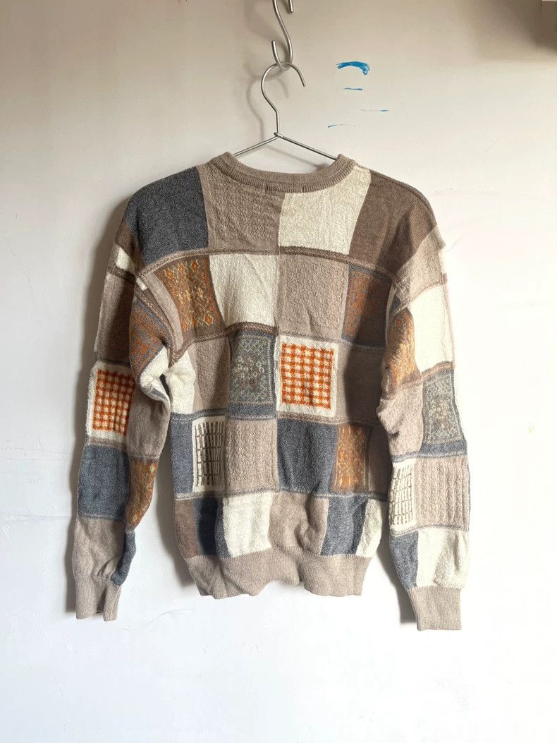 Kenzo KENZO Wool blended color block patchwork round neck long s Size S / US 4 / IT 40 - 4 Thumbnail