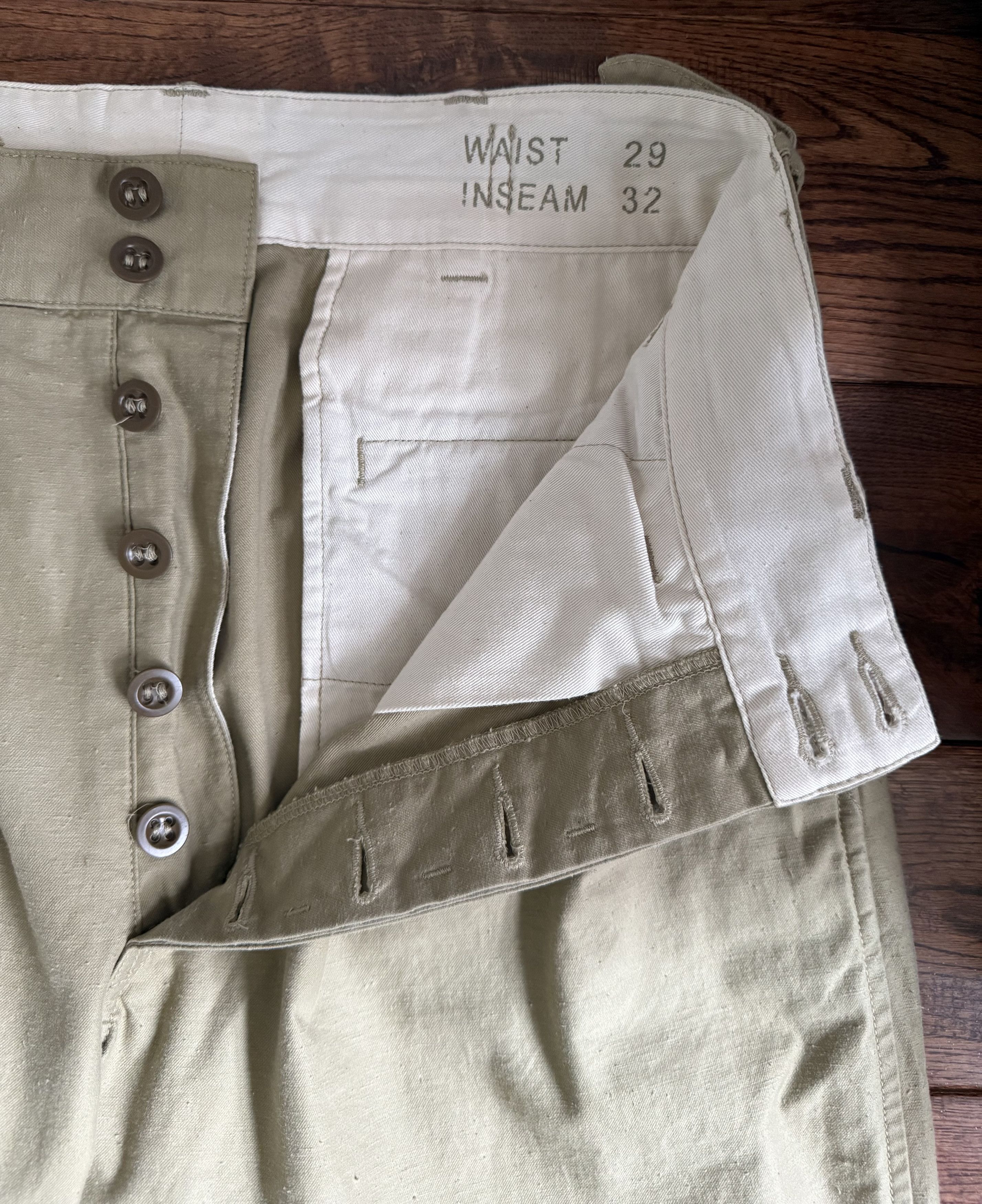 RRL Ralph Lauren Khaki Pleated Chino Trousers Size US 29 - 4 Thumbnail