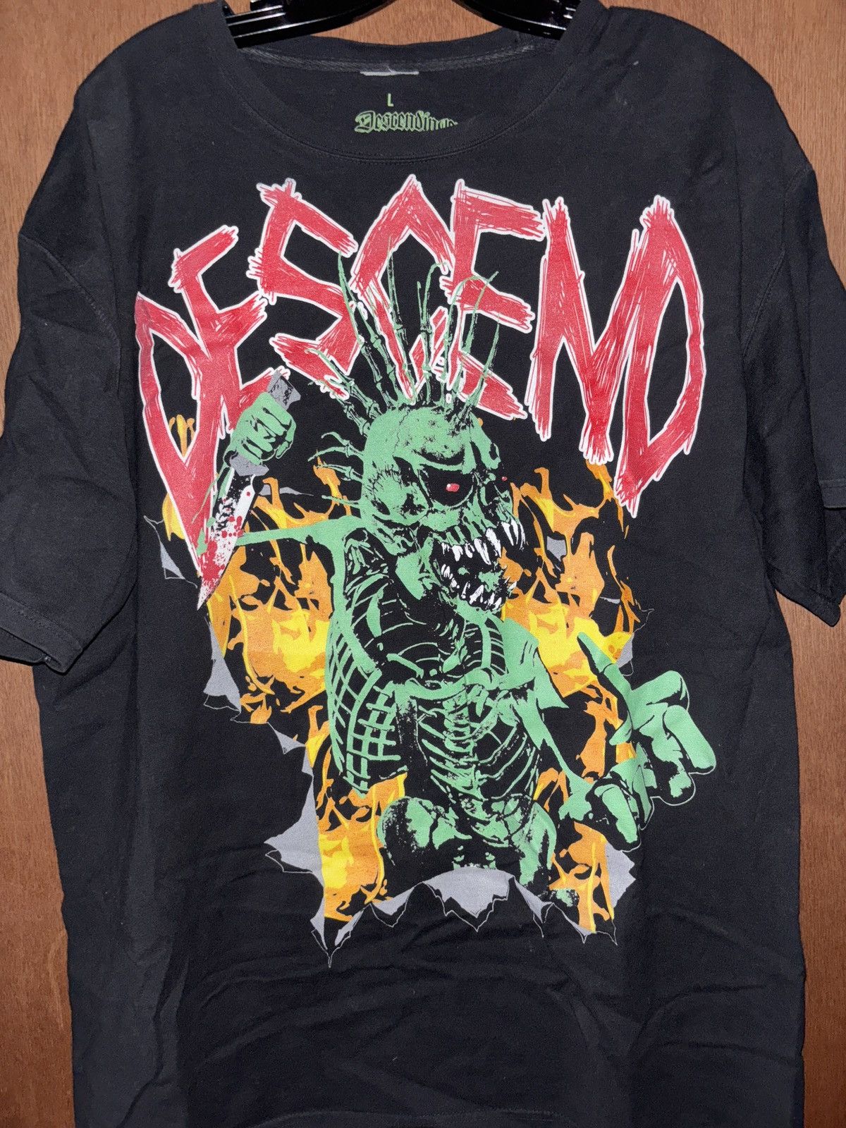 Vintage Descending worldwide skeleton mowhawk t shirt Size US L / EU 52-54 / 3 - 1 Thumbnail