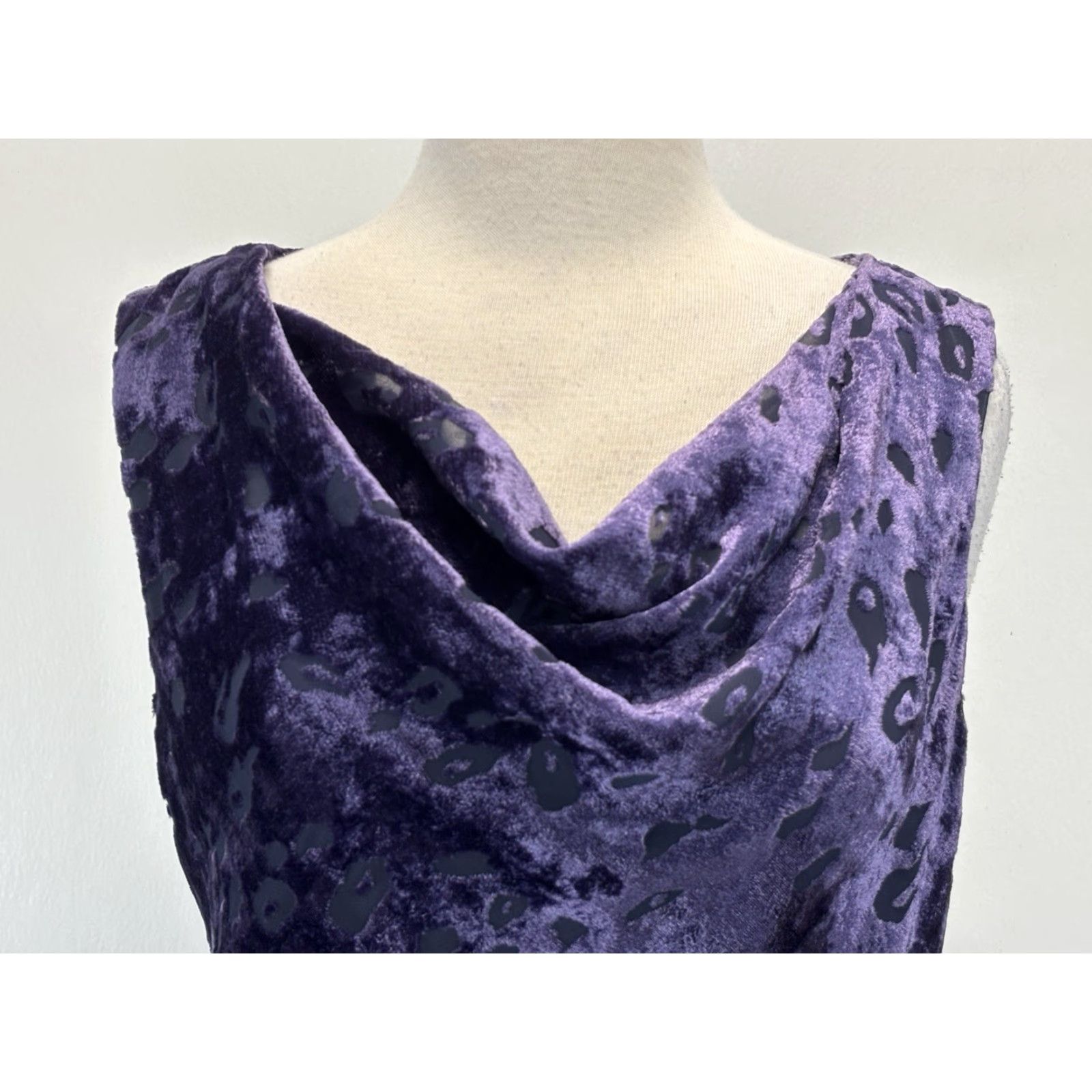 Vintage VINTAGE Carole Little Velvet Burnout Maxi Dress Women's 12 Purple Goth Y2K Made in USA Womens Size XL / US 12-14 / IT 48-50 - 5 Thumbnail