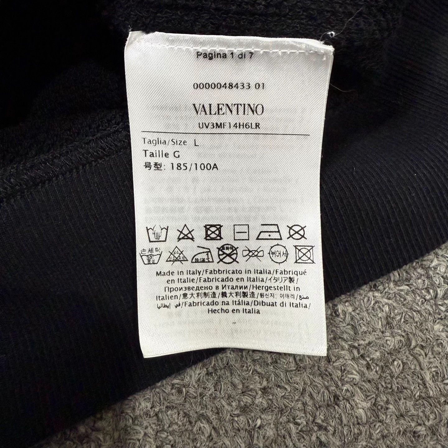 Valentino Valentino Black Logo Print Hoodie L 95 New Size US L / EU 52-54 / 3 - 4 Thumbnail