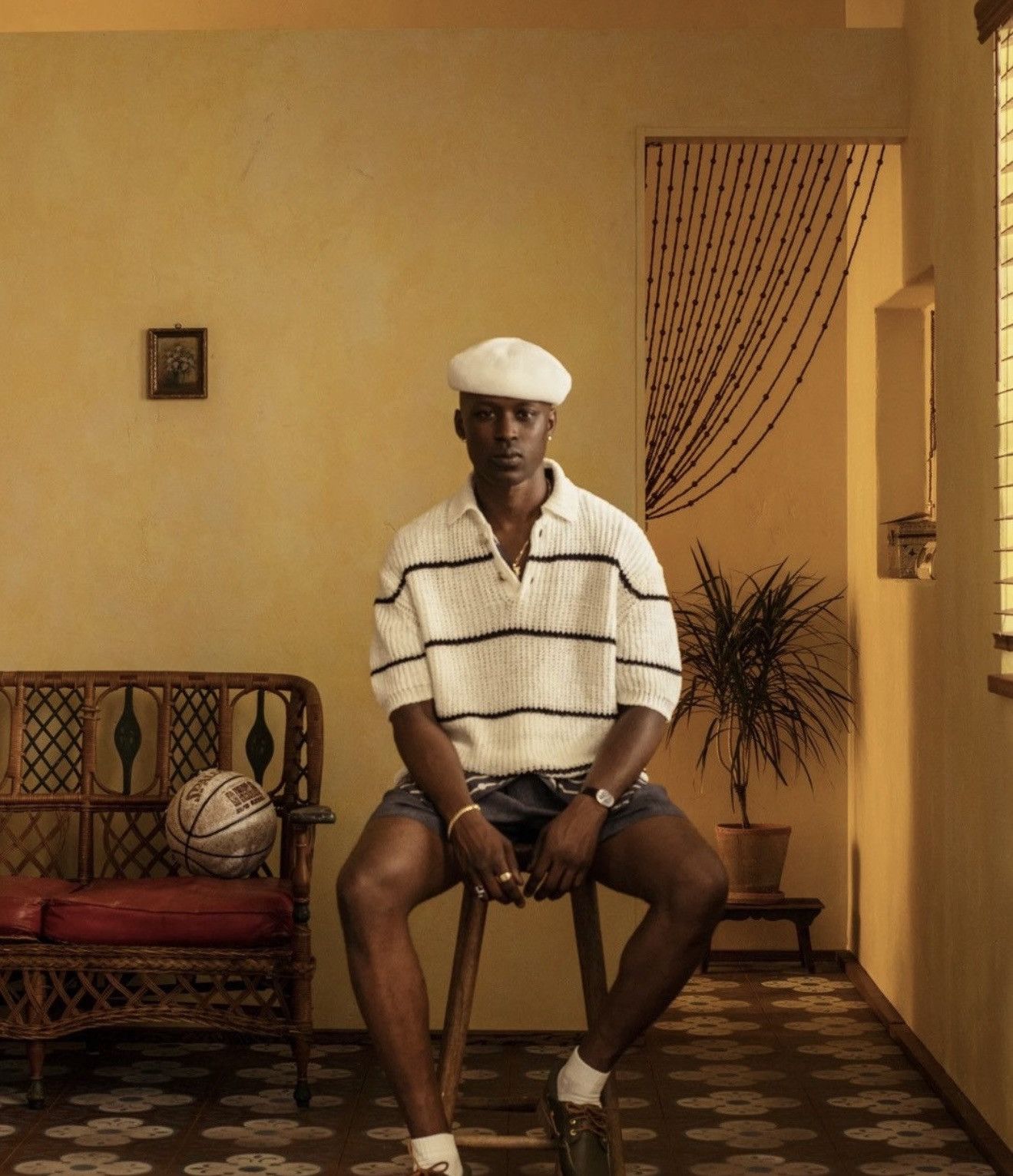 Striped Shaker Stitch Polo
