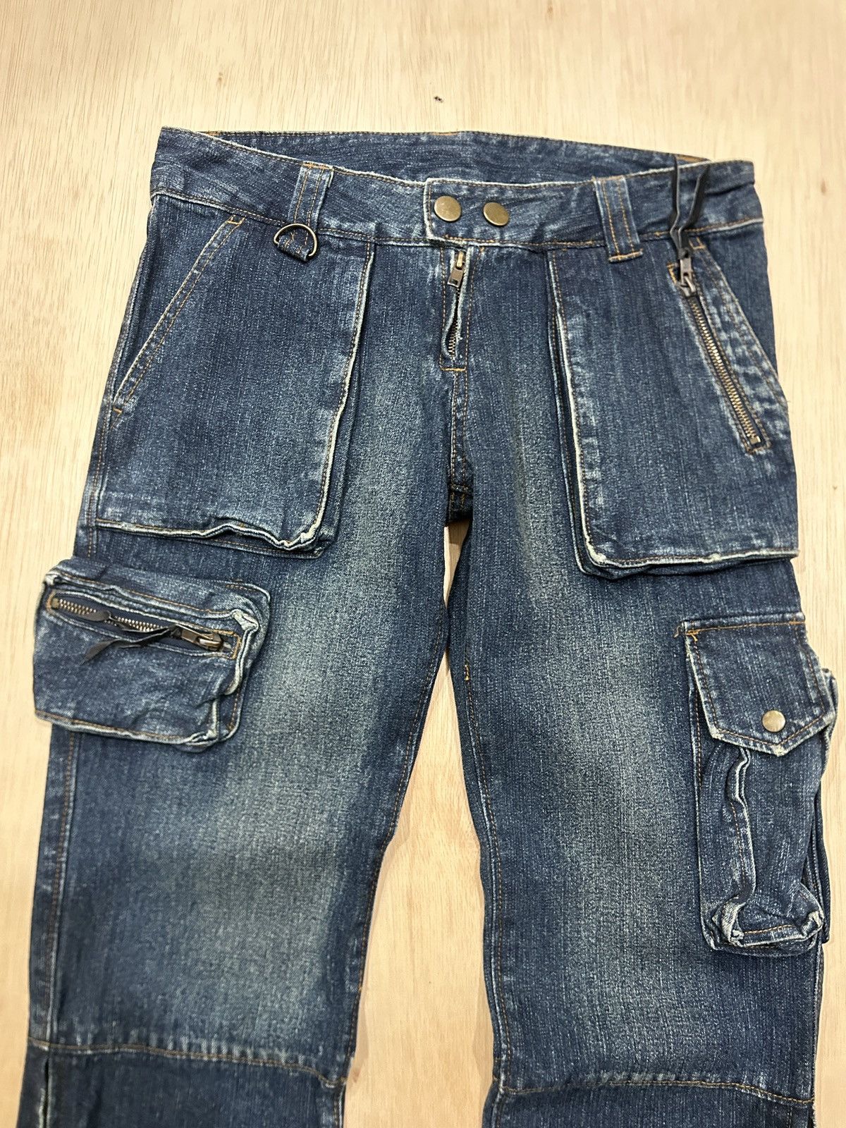 Japanese Brand Y2K Tao Japan Cargo Multi Pocket Tactical Jeans Size 30" / US 8 / IT 44 - 3 Thumbnail