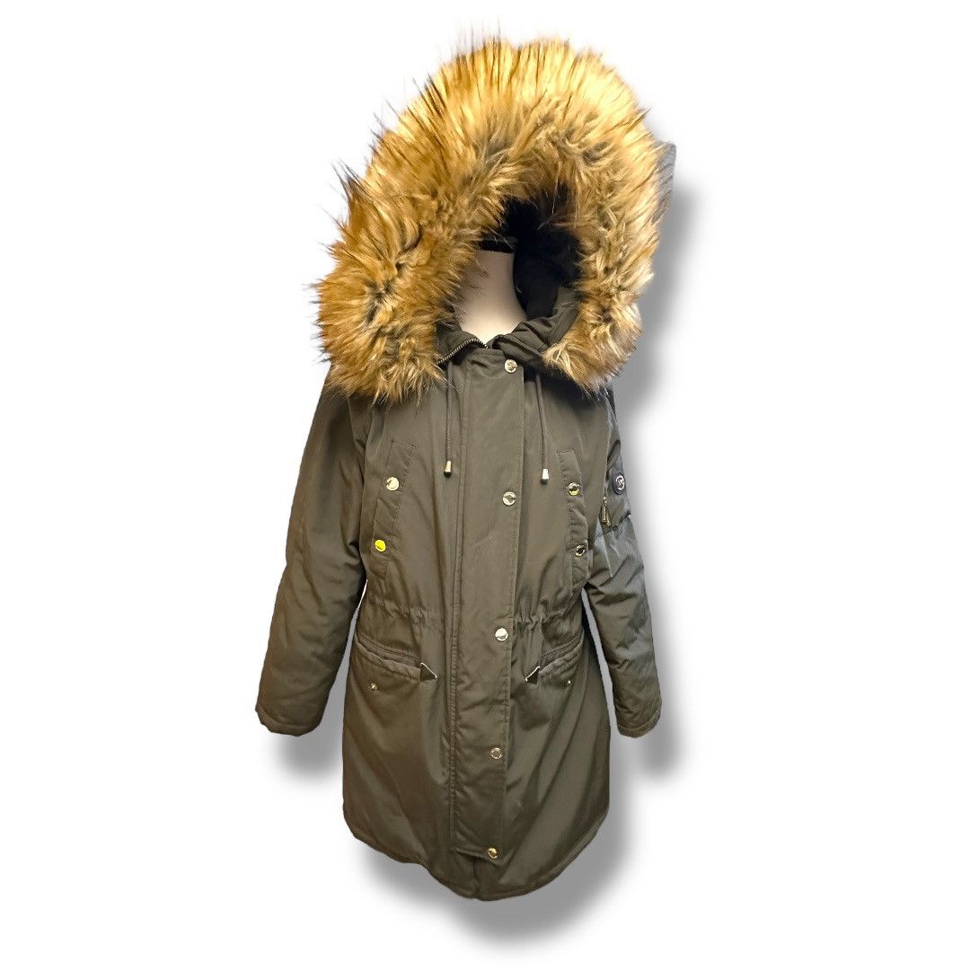 Michael Kors Women’s L Micheal Kors Olive Faux Fur Down Filled Parka Size L / US 10 / IT 46 - 2 Thumbnail