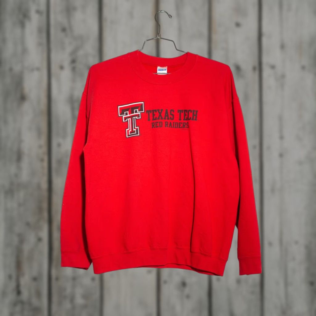 Gildan VINTAGE Texas Tech Red Raiders Sweatshirt Red Large Shirt Mens Size US L / EU 52-54 / 3 - 1 Thumbnail