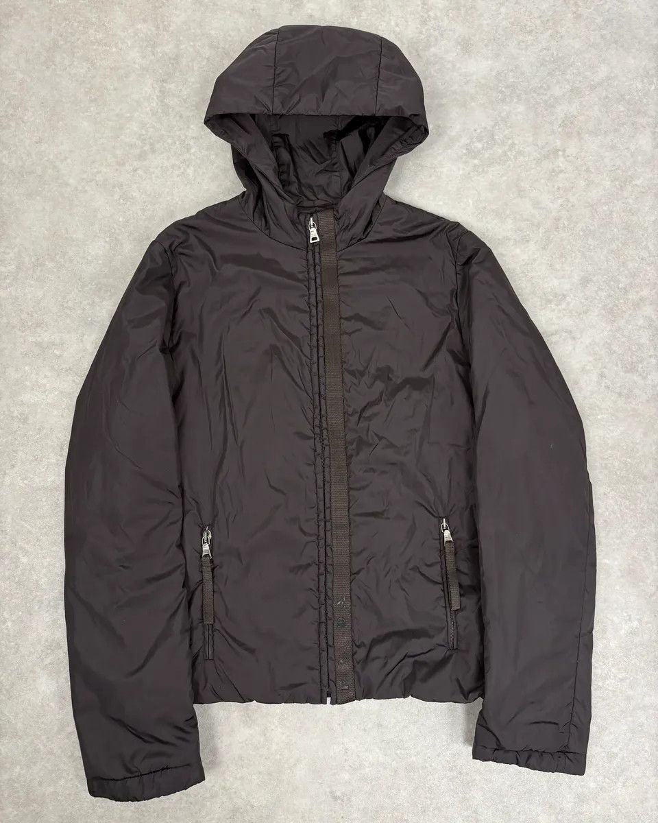Prada AW1999 Prada Dark Brown Nylon Hooded Jacket Size M / US 6-8 / IT 42-44 - 1 Thumbnail