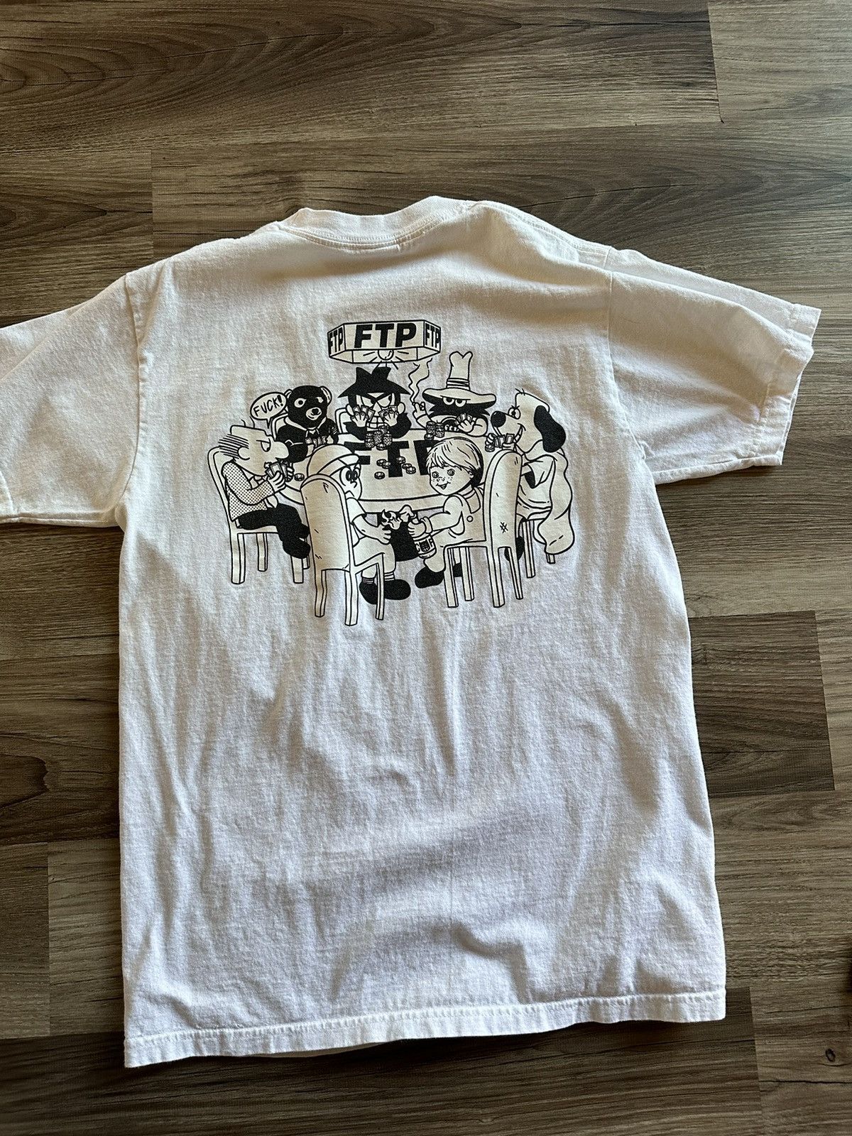 image of Fuck The Population Ftp Poker Tshirt White Size Medium, Men's