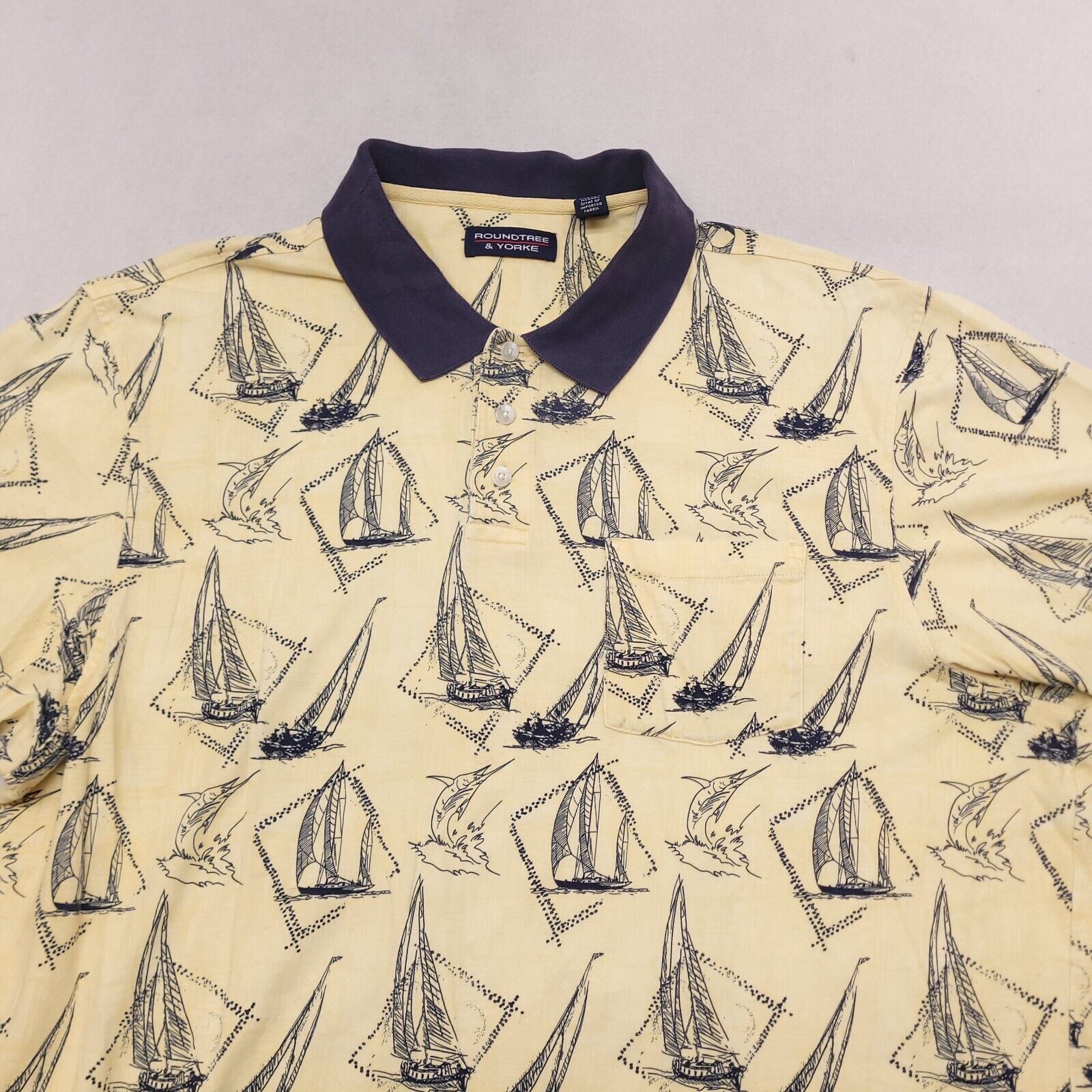 Roundtree & Yorke Roundtree & Yorke Polo Shirt Mens Size Extra Large XL Yellow Size US XL / EU 56 / 4 - 1 Thumbnail