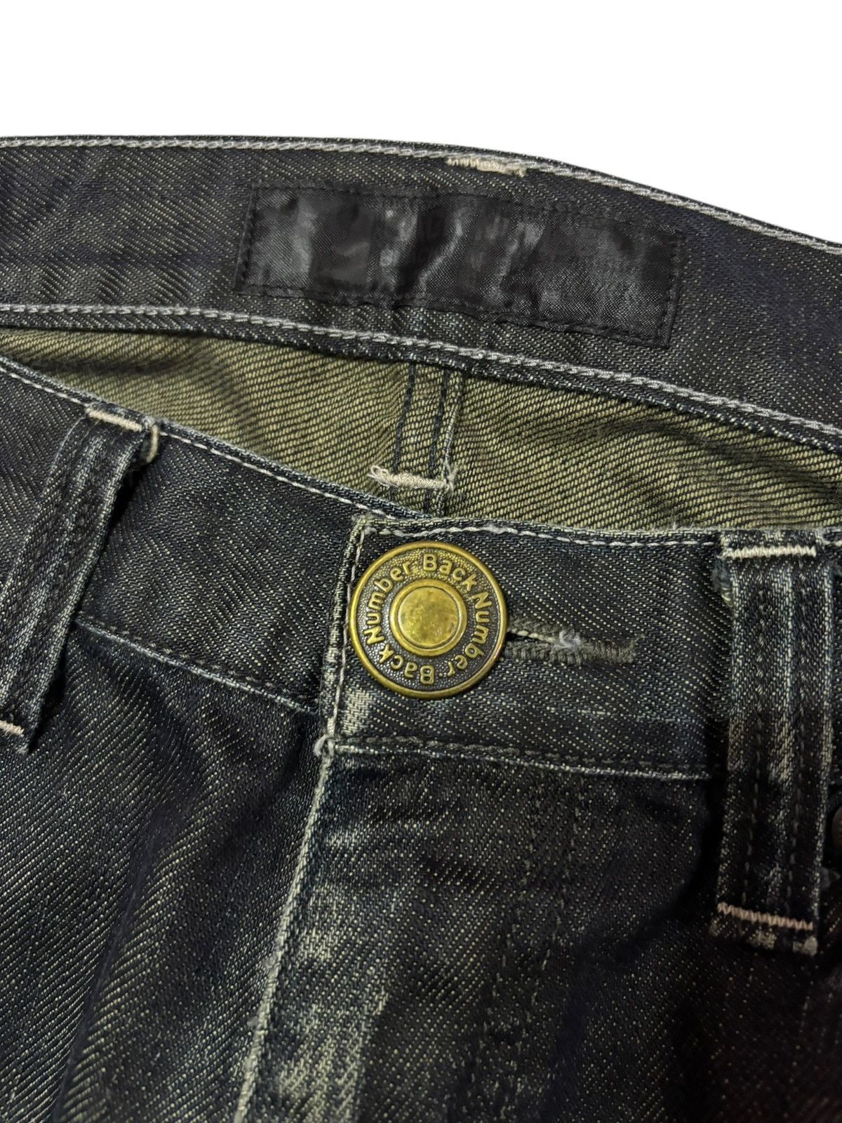 Japanese Brand Vtg Back Number Japan Faded Distressed Jeans Size US 31 - 6 Thumbnail