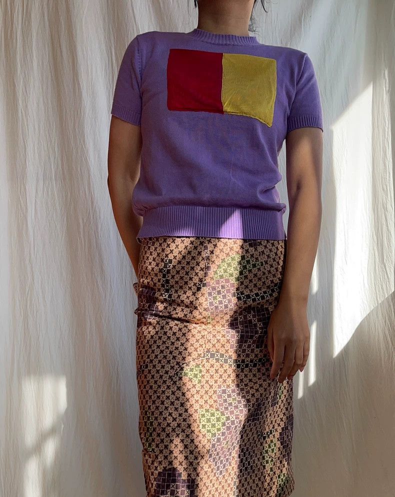 Comme des Garcons Comme des Garcons Purple cotton round neck knit top Size M / US 6-8 / IT 42-44 - 7 Thumbnail