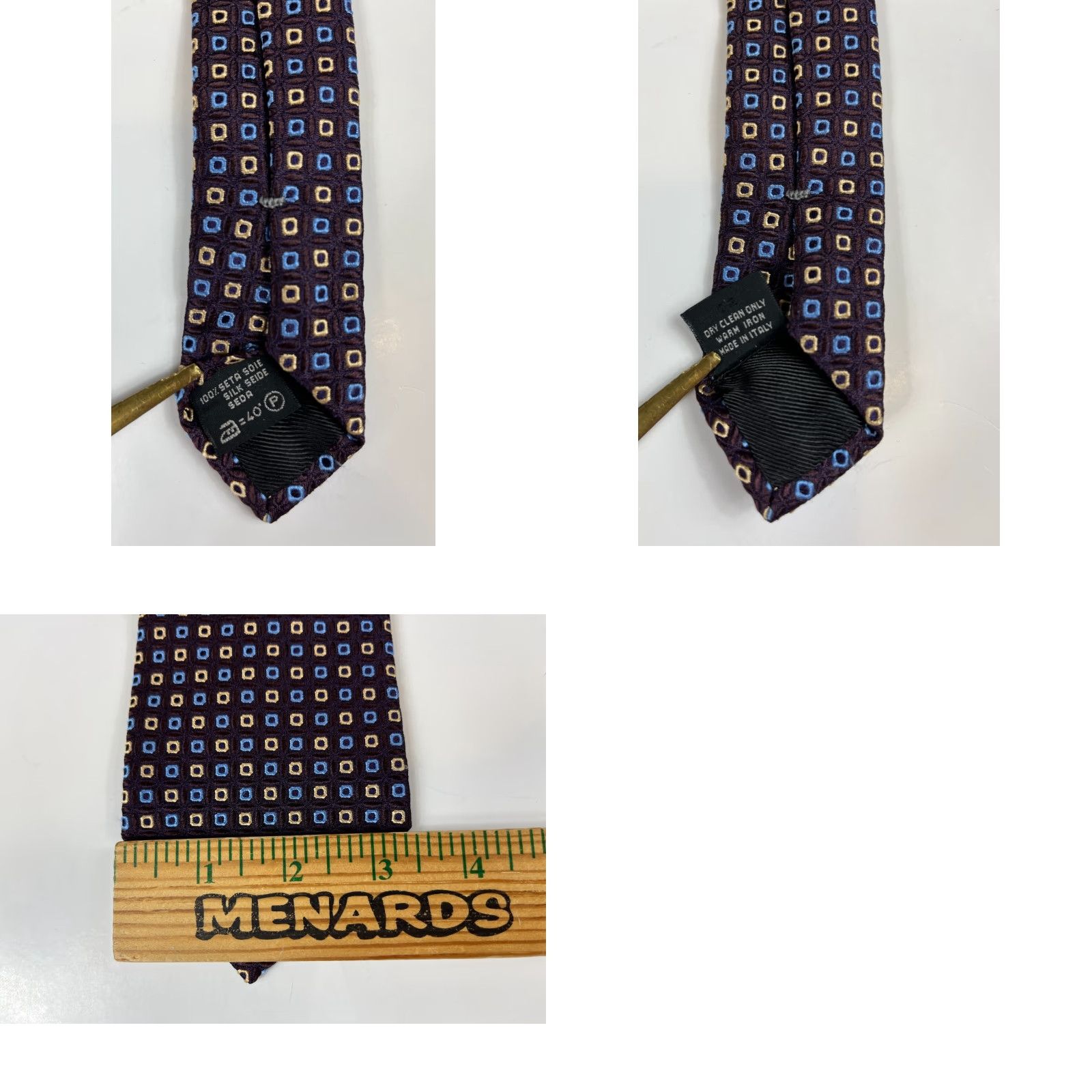 Ermenegildo Zegna Ermenegildo Zegna Tie Mens Geometric Multicolor Silk Made in Italy 57"-60" Classic 3.5" Width Adult Size ONE SIZE - 8 Thumbnail
