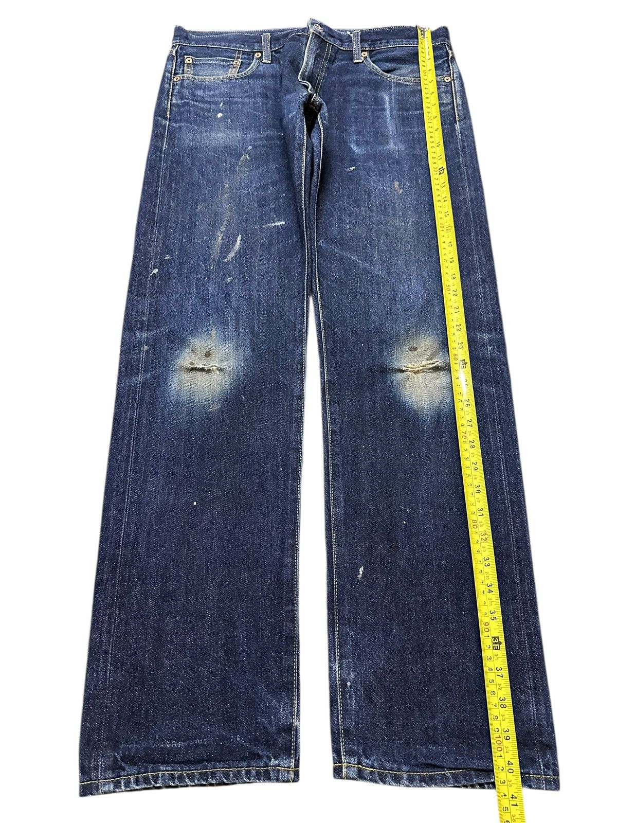 Japanese Brand Vintage Japanese Uniqlo Selvedge Faded Wash Distress Jeans Size US 34 / EU 50 - 15 Thumbnail
