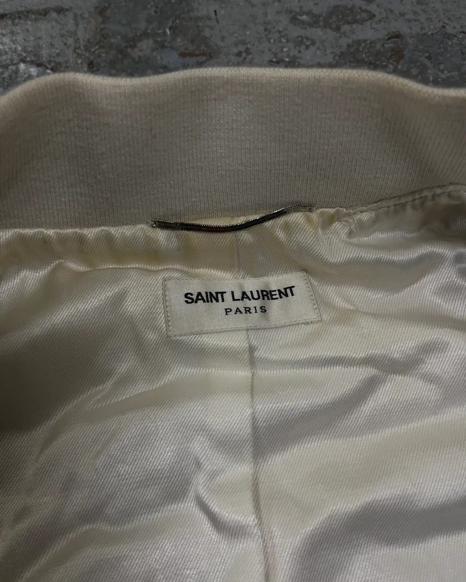 Saint Laurent Paris SS2016 Saint Laurent Cream Faux Fur Bomber Jacket Size S / US 4 / IT 40 - 9 Thumbnail