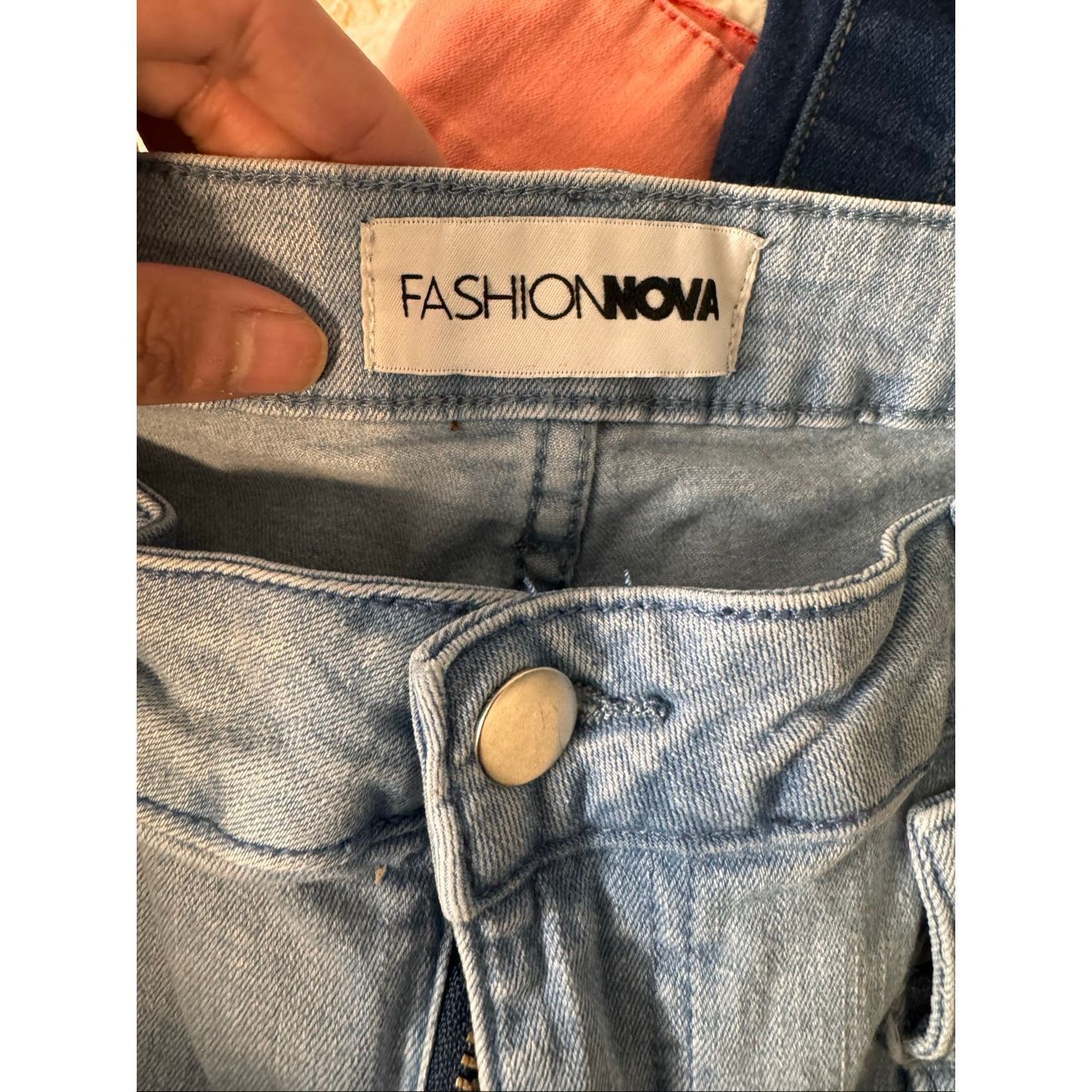Other Fashion Nova Cargo Jeans | Light Wash Utility Denim Pants with Pockets Size 13 Size 32" / US 10 / IT 46 - 3 Thumbnail