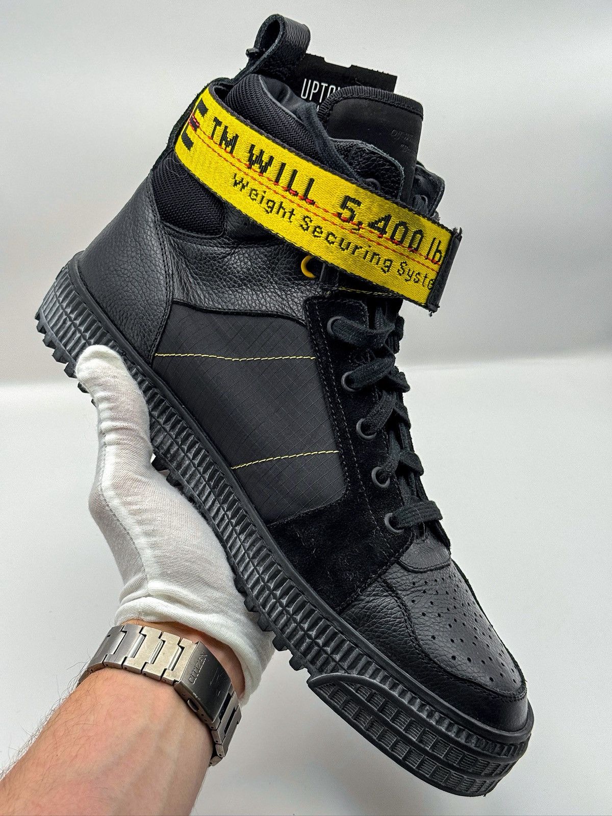 Off-White Off-White Industrial Belt High-Top Sneakers Black 2013 Size US 10 / EU 43 - 2 Thumbnail