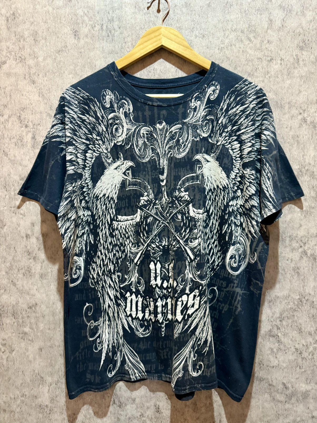 Affliction Y2k Apprime Double Eagle Gothic Insane AOP Tshirt Size US L / EU 52-54 / 3 - 1 Thumbnail