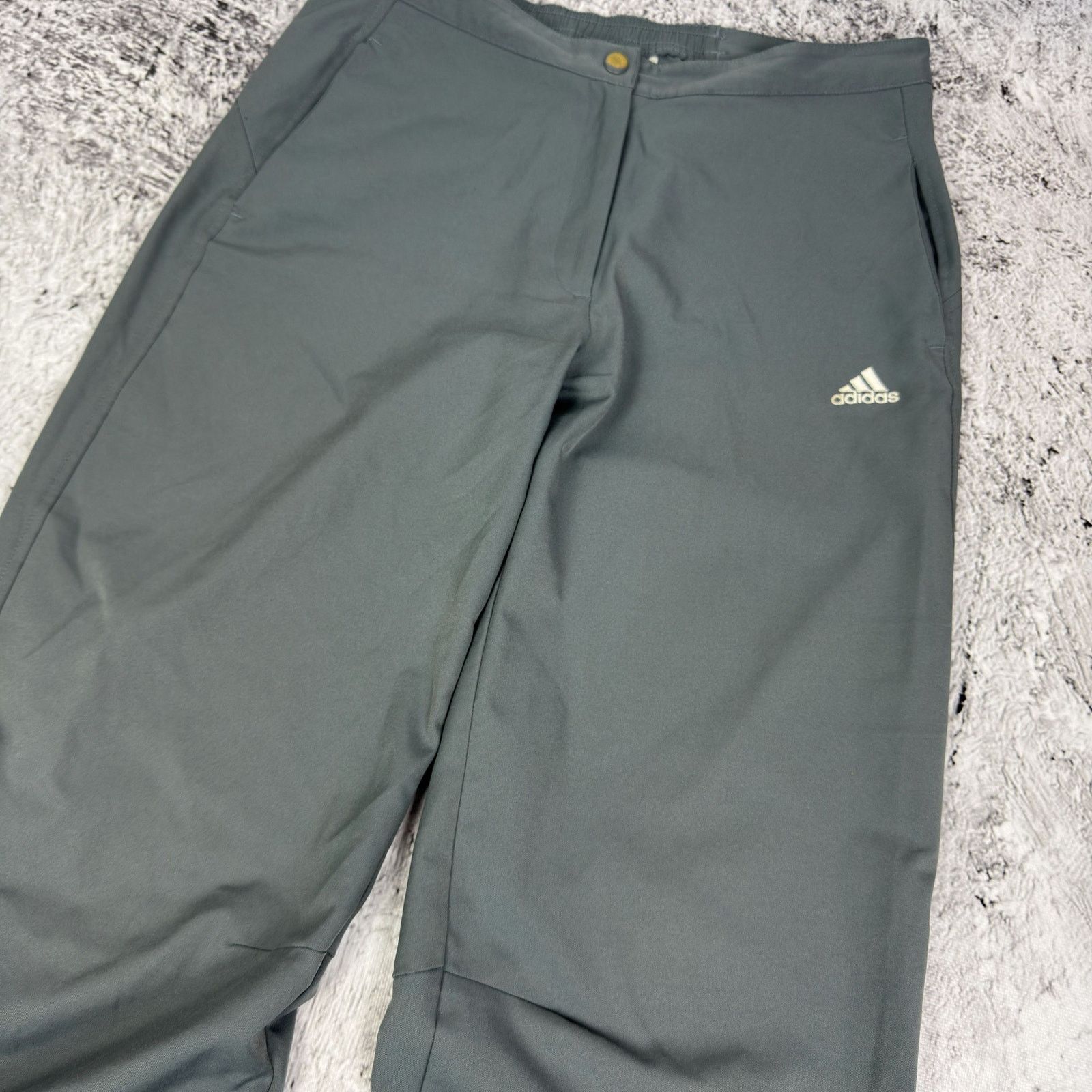 Adidas Adidas Women's Gray White Logo Pockets Straight Leg Pants S Size 30" / US 8 / IT 44 - 4 Thumbnail