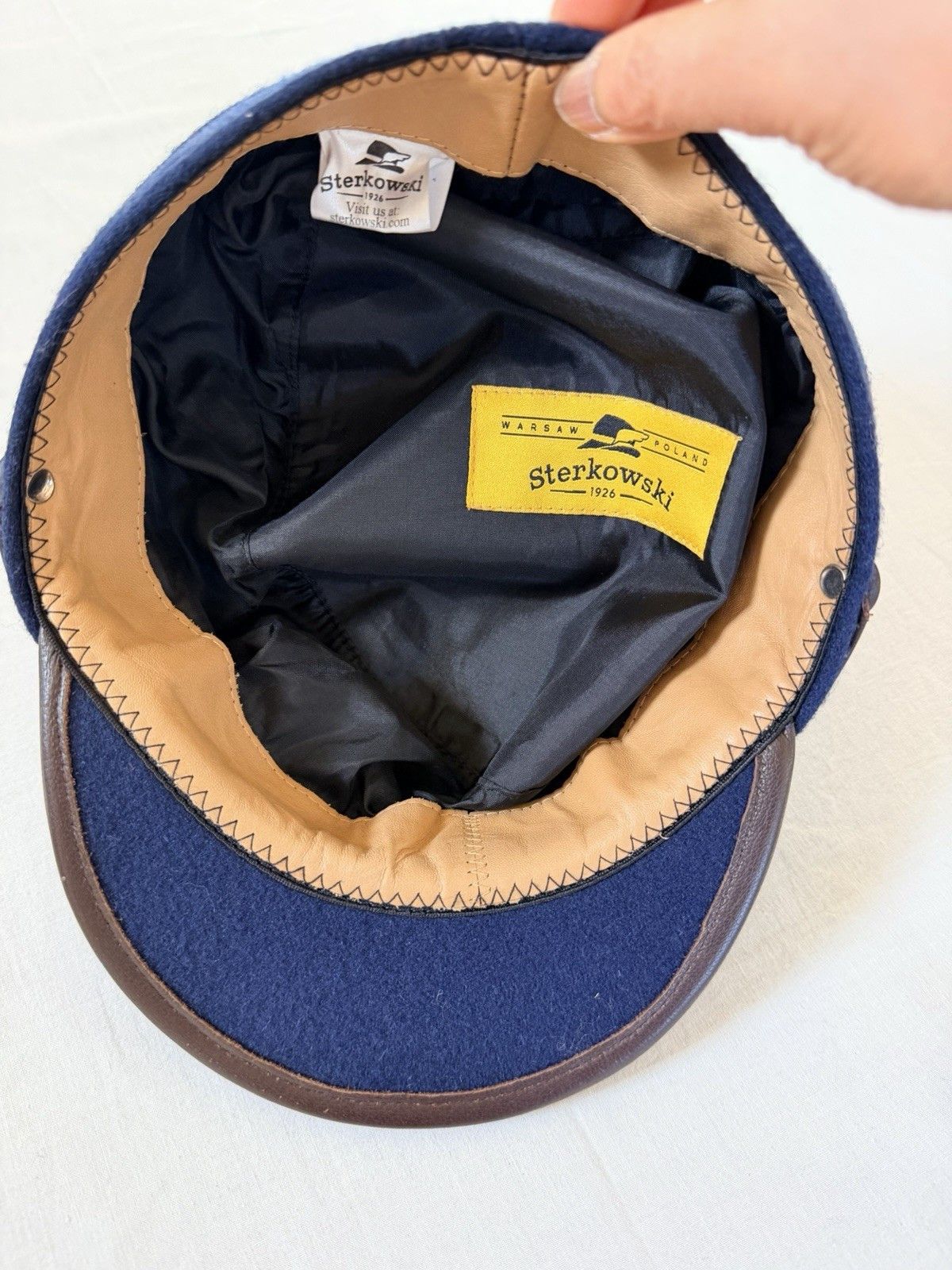 Other Sterkowski Wool Newsboy Cap Navy Blue Baker Boy Hat EUC Size ONE SIZE - 9 Thumbnail