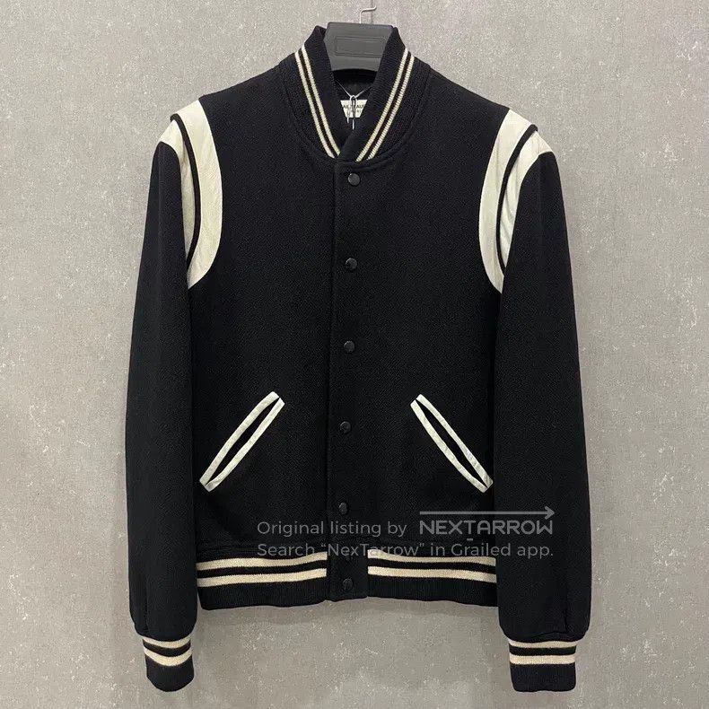 Saint Laurent Paris Saint Laurent Paris Striped baseball collar fitted single- Size US M / EU 48-50 / 2 - 1 Thumbnail