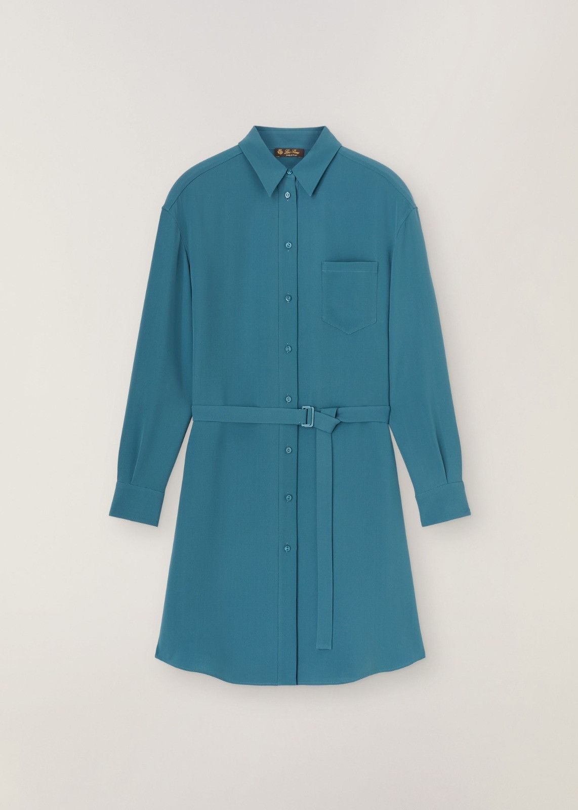 Loro Piana o1srvl11e0824 Yara Matt Silk Mini Dress in Blue Size XL / US 12-14 / IT 48-50 - 1 Thumbnail