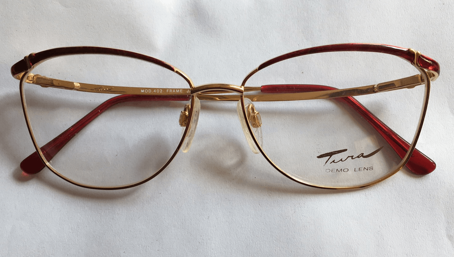 Vintage Vintage 80s TURA Mod 402 Red Woman Eyeglasses Frame Size ONE SIZE - 5 Thumbnail