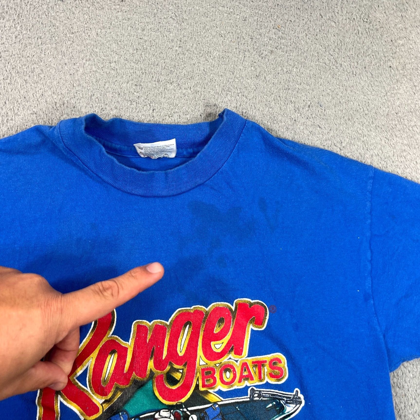 Hanes VINTAGE Ranger Boats Bass Masters Classic Tee Main Selling Point Short Sleeve M Hanes Blue 1990s Fishing Mens Size US M / EU 48-50 / 2 - 3 Thumbnail