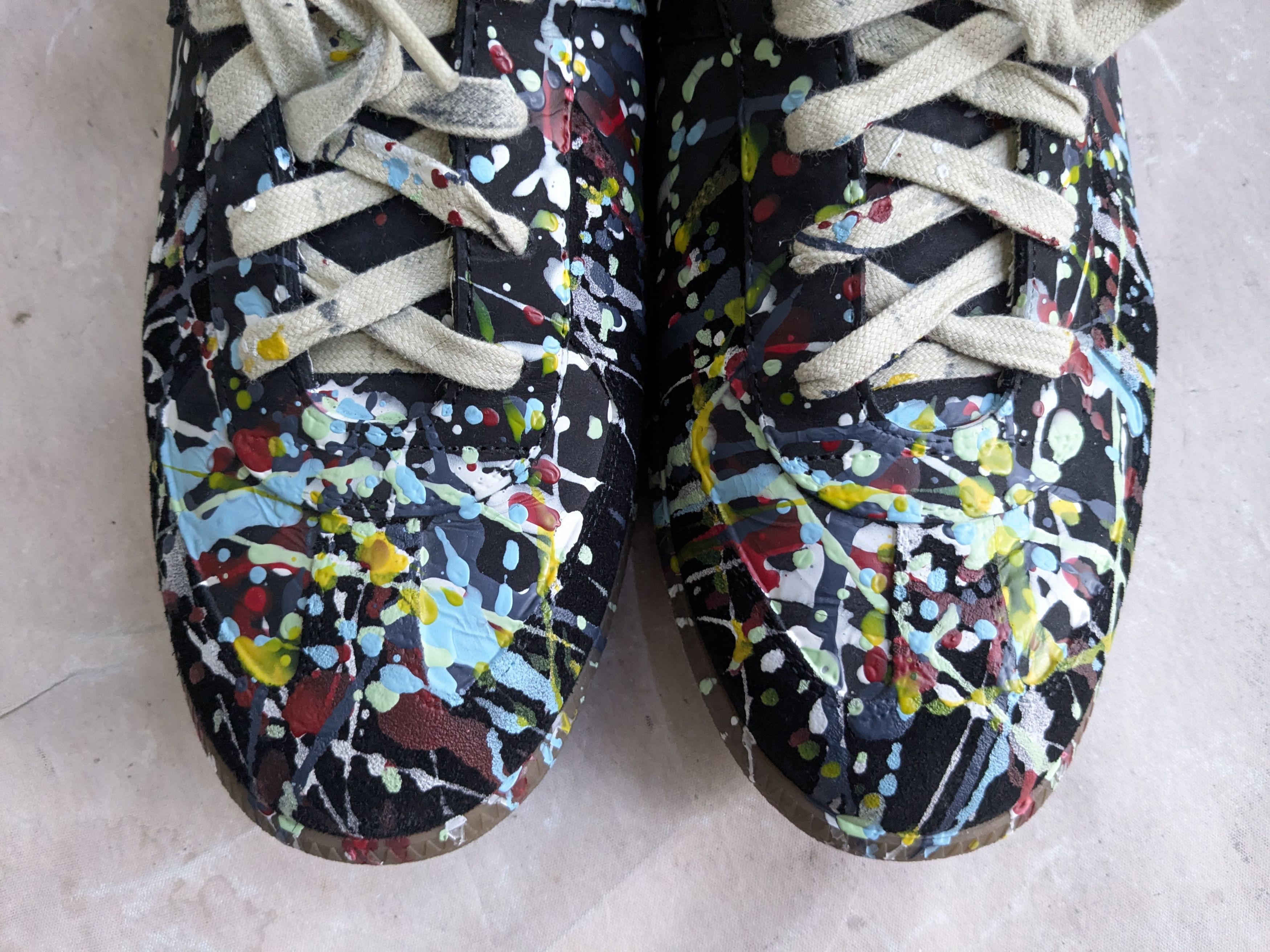 Maison Margiela Black Paint Splatter Maison Margiela Replica Sneakers 14 47 Size US 14 / EU 47 - 3 Thumbnail
