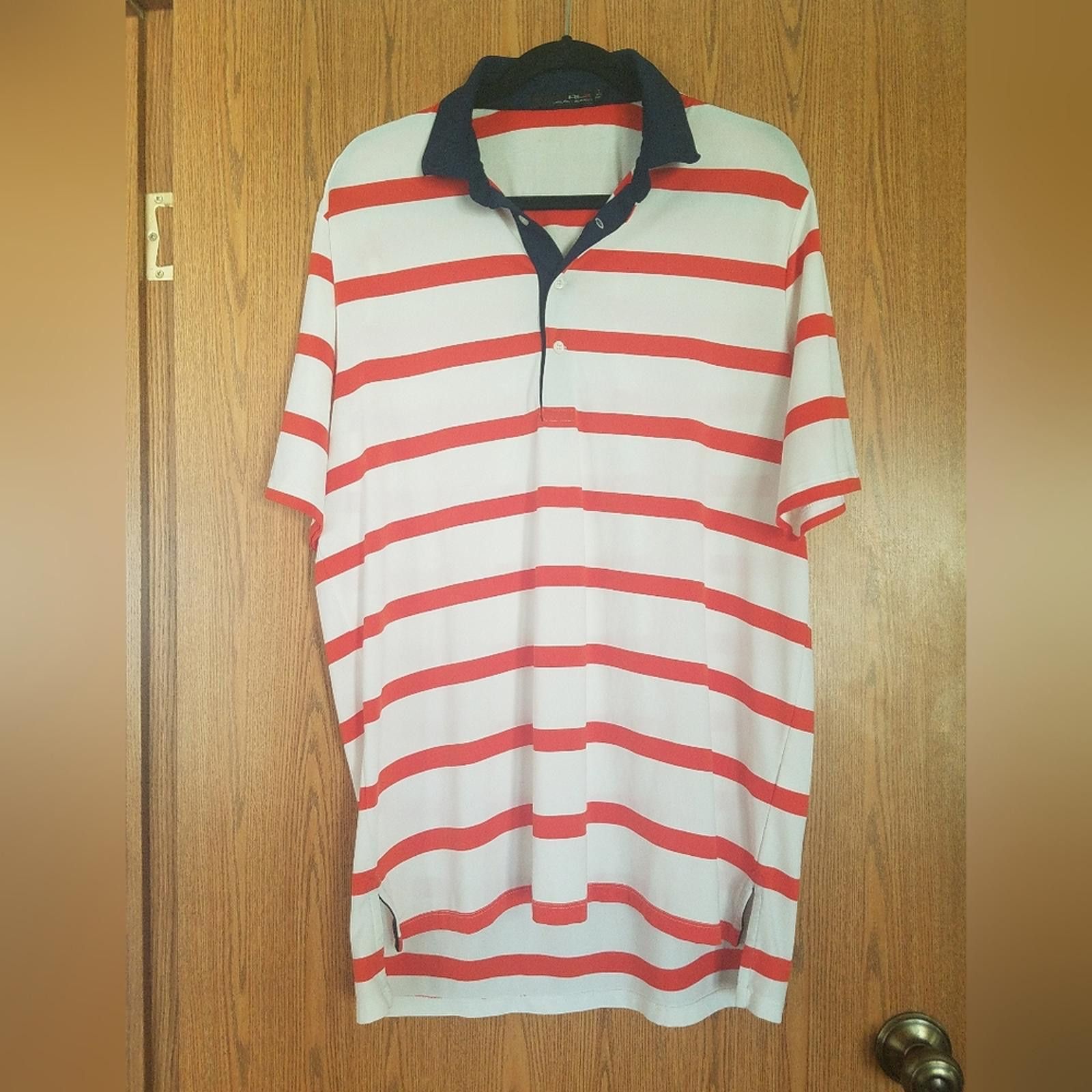 Polo Ralph Lauren RLX Ralph Lauren Striped Orang and White Shirt Size Large Size US L / EU 52-54 / 3 - 1 Thumbnail