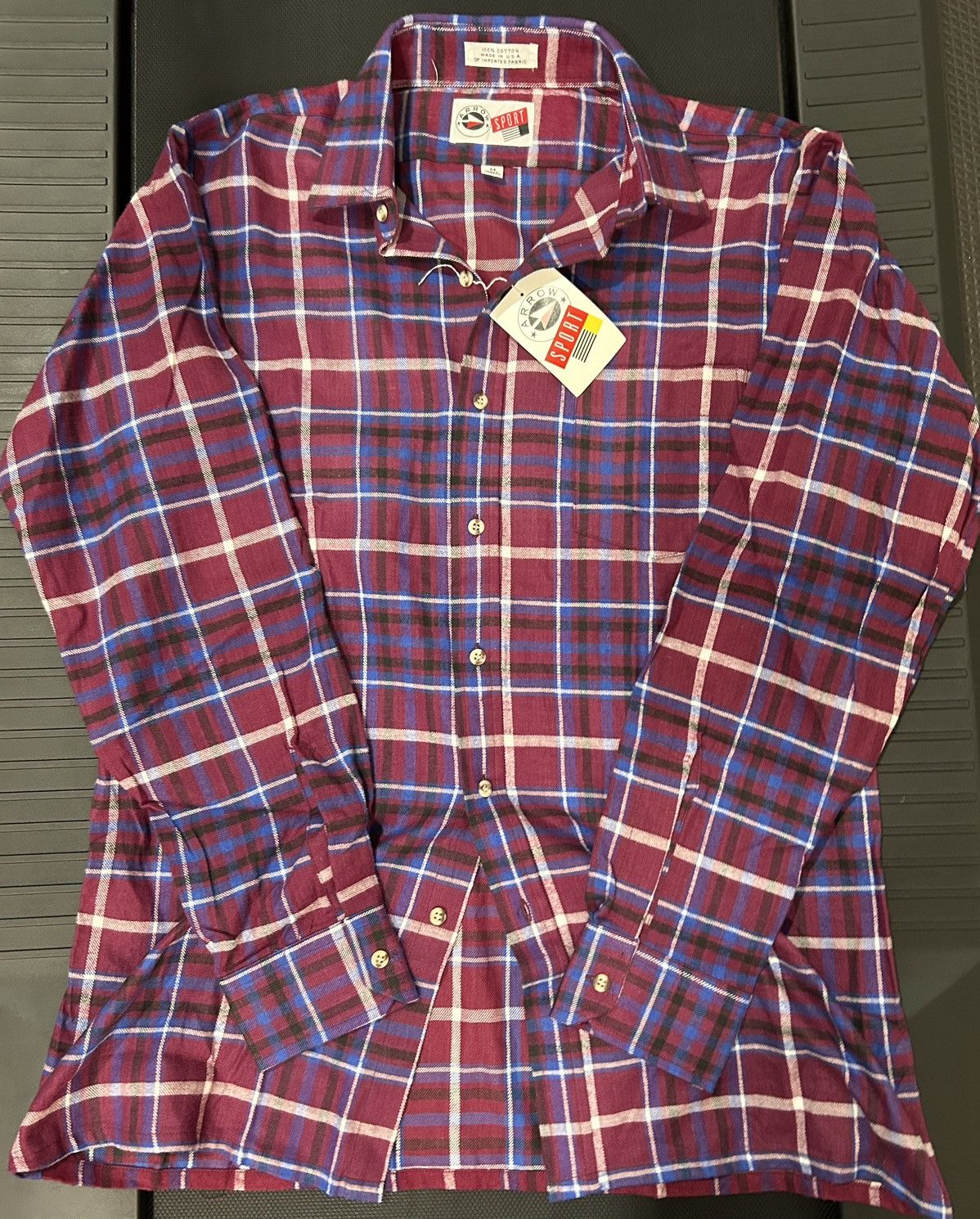 Arrow Vtg ARROW sport cotton flannel shirt NOS 80s rare USA preppy Size US M / EU 48-50 / 2 - 3 Thumbnail